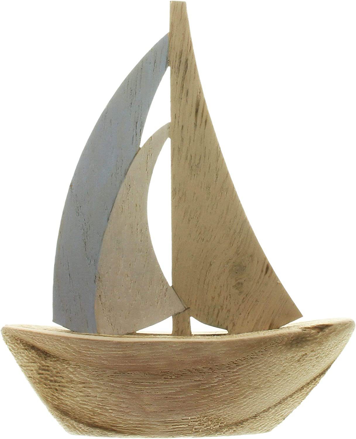 Segelboot Deko Aus Holz 54cm - Maritime Dekofigur Für Zuhause