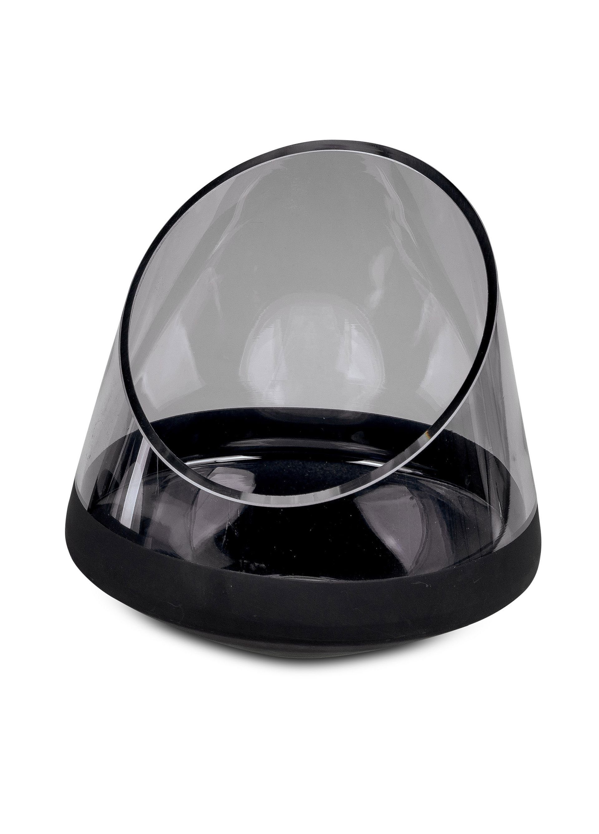 formano Windlicht Kerzenhalter aus Glas in Schwarz Metallic Design