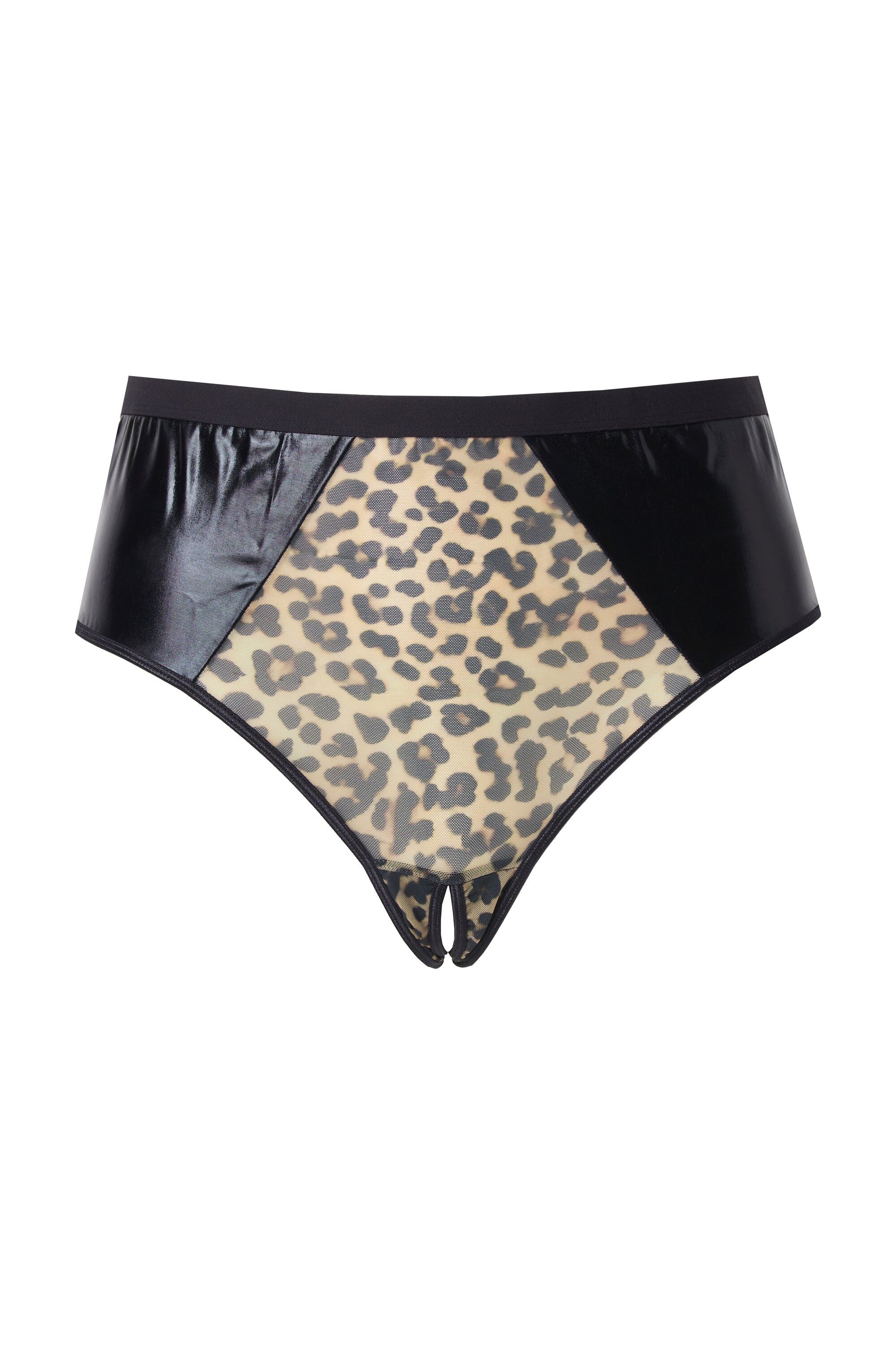 Ulla Popken Slip String Leopard Ouvert