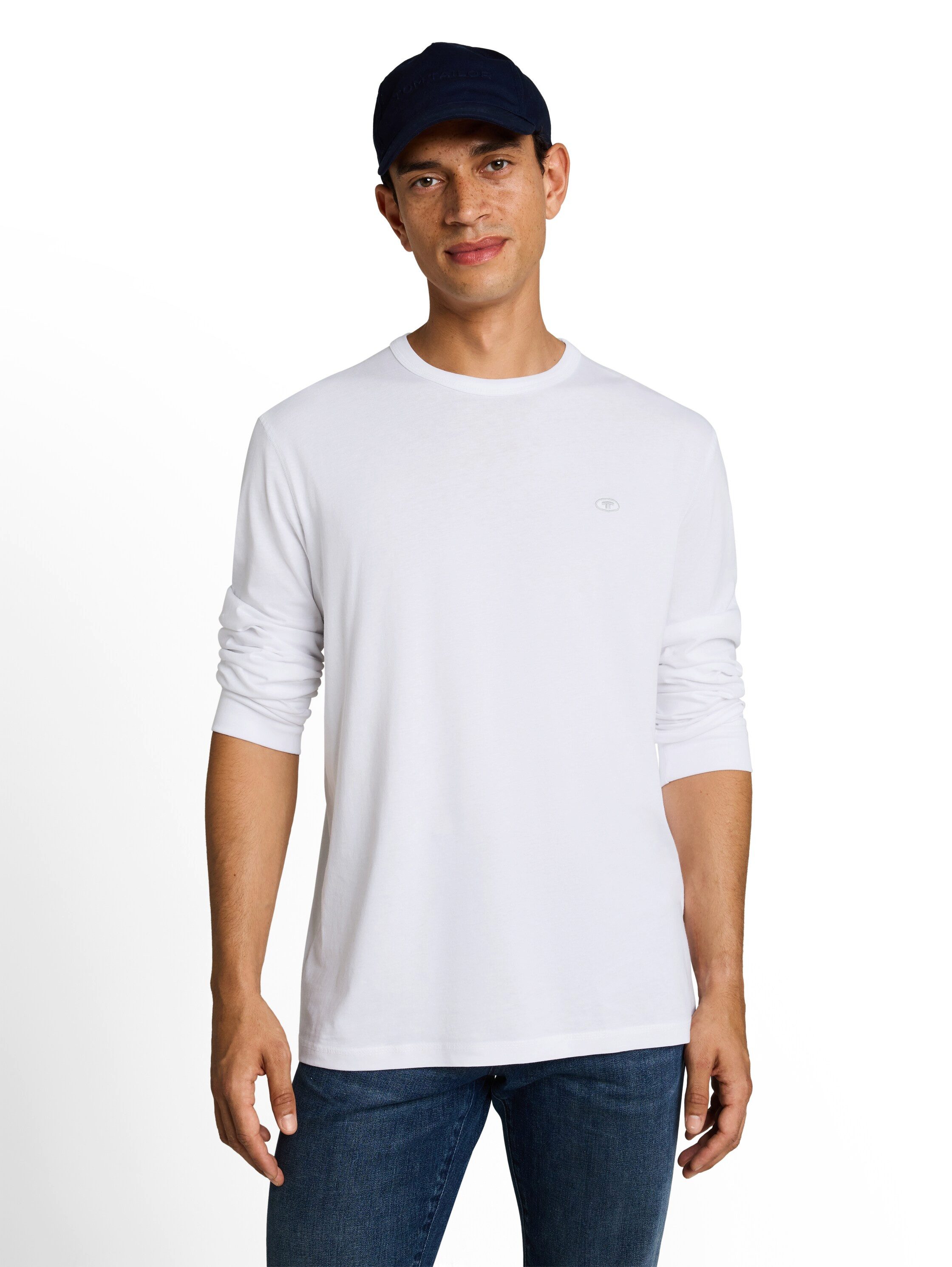 TOM TAILOR Langarmshirt (3-tlg) 3er Pack Basic Langarmshirts / Rundhals mit Viskose