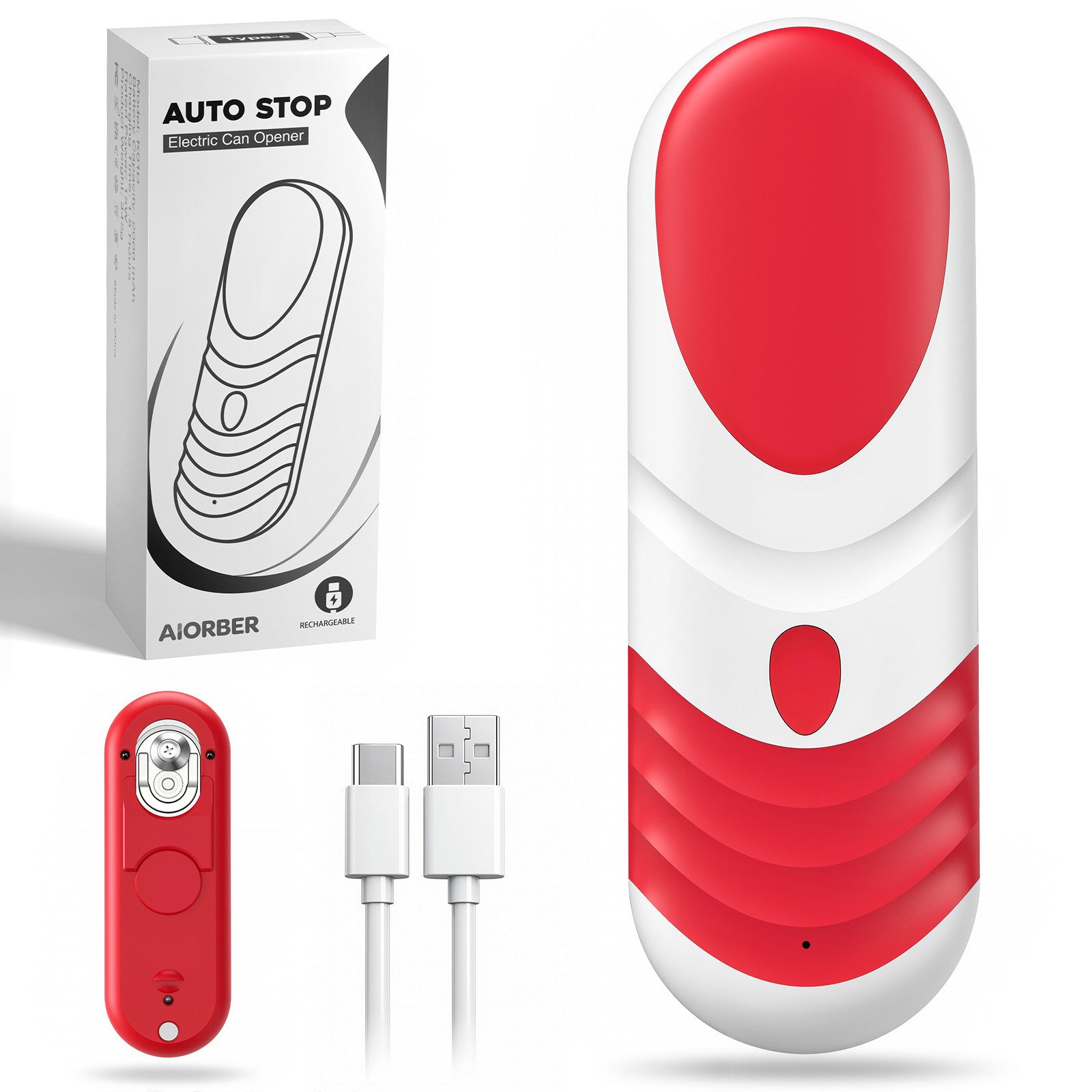 BBWL Elektrischer Dosenöffner freihändig, USB-C wiederaufladbar, für runde/ovale/eckige Dosen, sicher & hygienisch, automatische Abschaltung