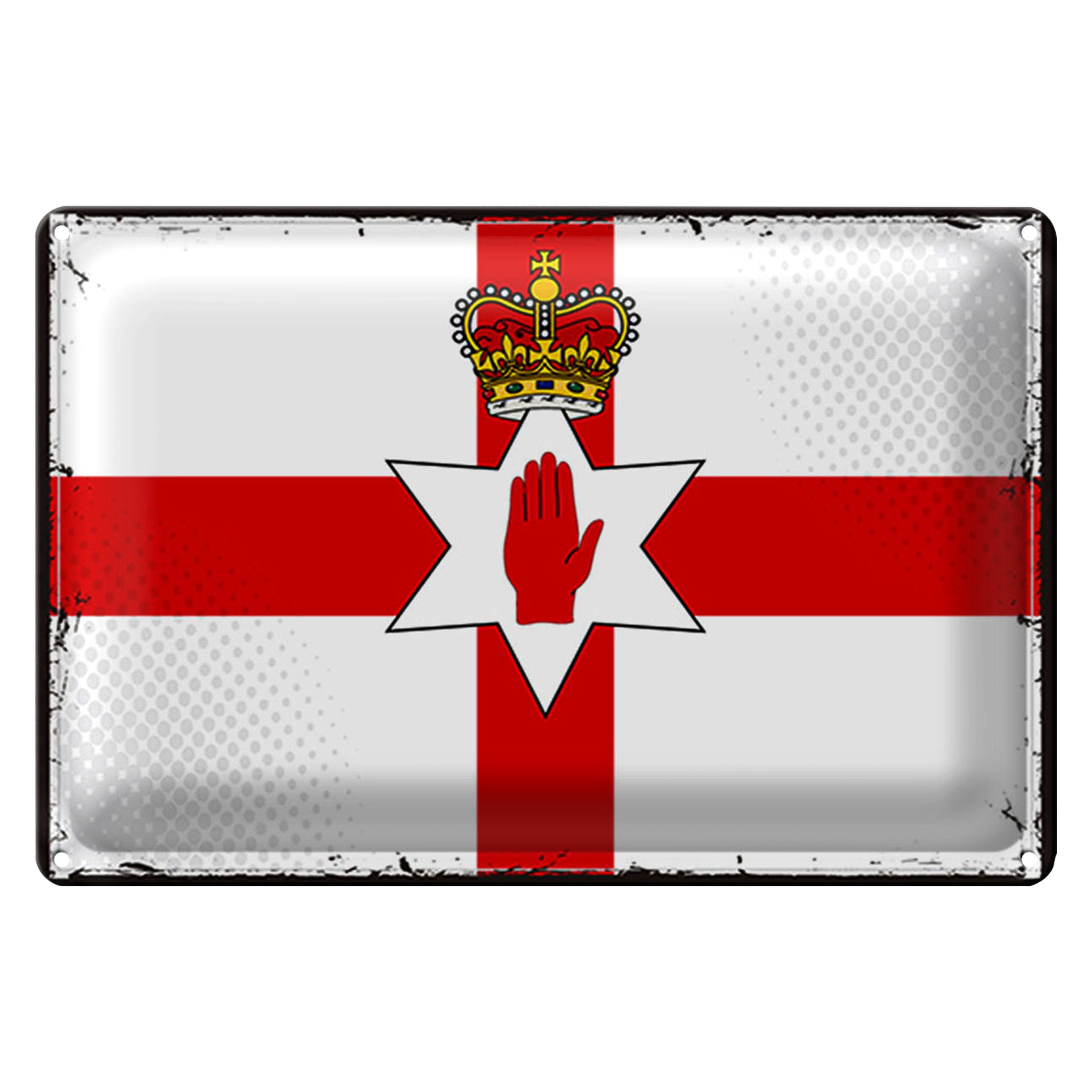 Roomando Metallschild Flagge Nordirland 40x30cm Retro Flag