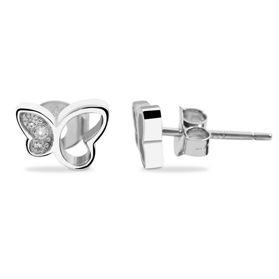 Adelia´s Paar Ohrstecker Ohrstecker Schmetterling aus 925 Silber mit  Zirkonia