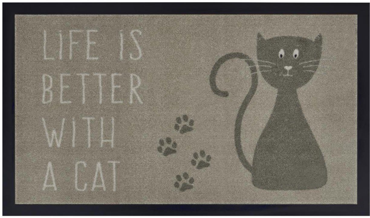 Fußmatte Katze, my home, rechteckig, Höhe: 5 mm, Rutschfest, Tiermotiv, Cat, mit Spruch, Robust, Pflegeleicht