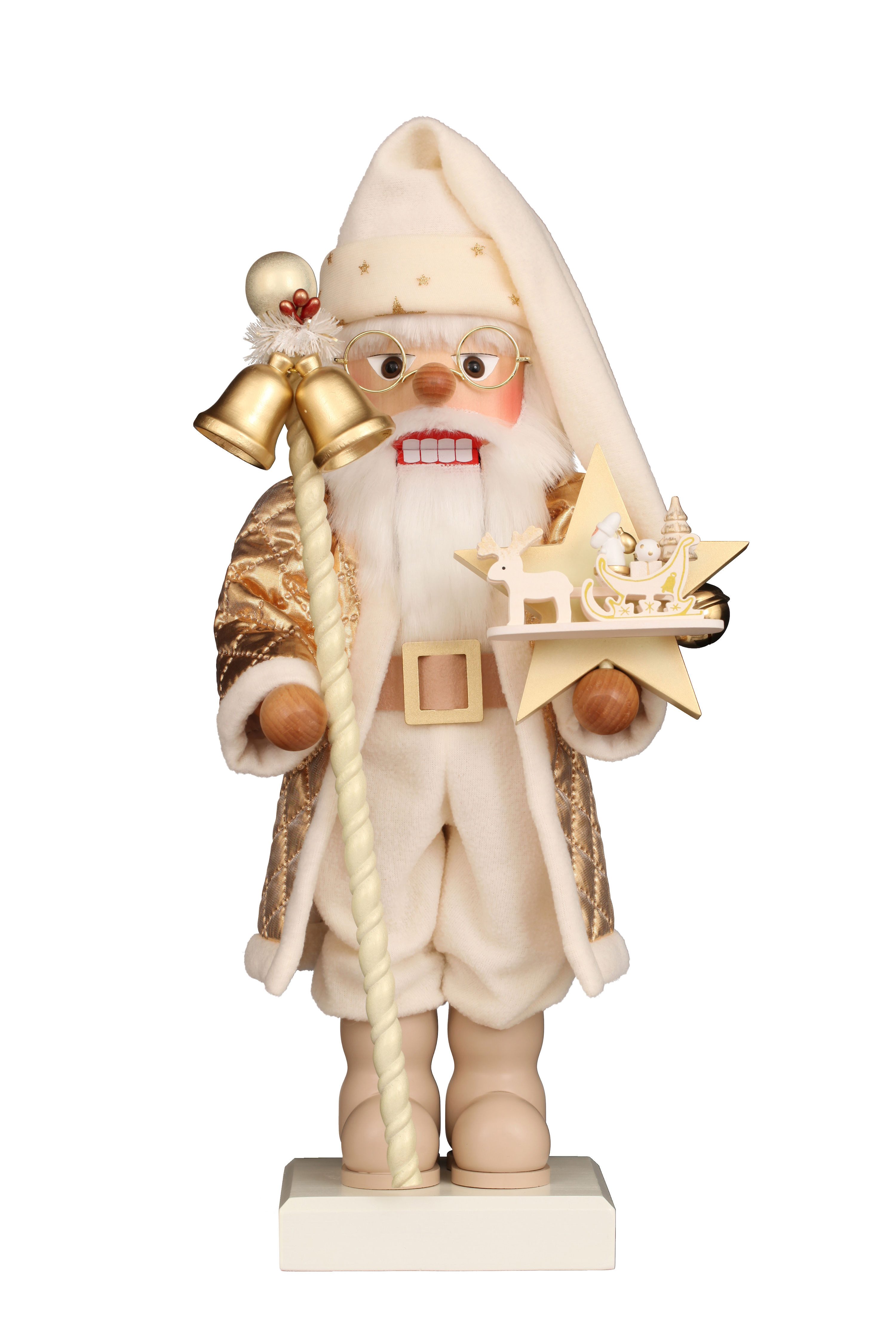 Nussknacker Nussknacker Weihnachtsmann weiß/gold