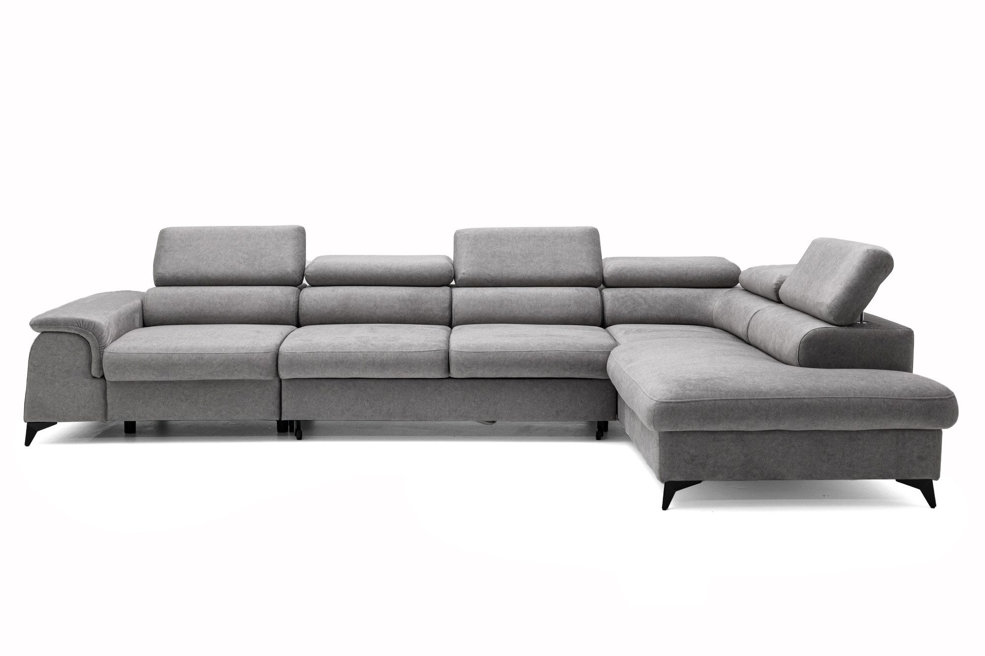 NEXT COLLECTION Ecksofa Plaza Maxi, Modernes Große sofa L-form mit Schlaffunktion und Verstellbare Kopfstützen Metallfüße, elegante einfache Form
