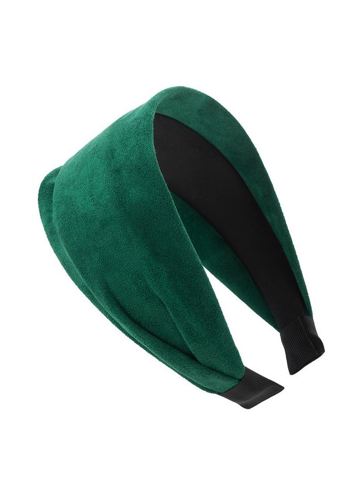 axy Haarreif Breiter Haarreif mit leichtem Flanell elegant, Damen Breiter Haarreif (Leder Optik) Haarband Haarreifen