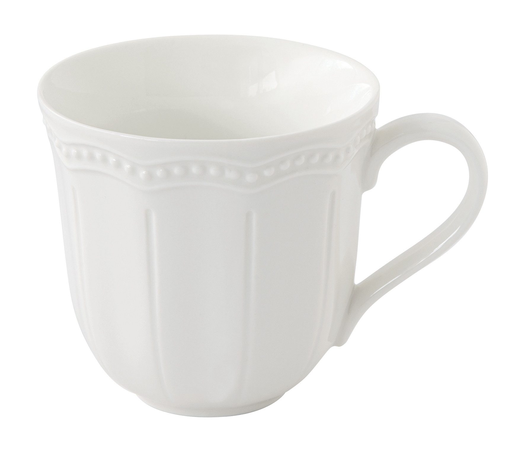 EasyLife Tasse Elite, Porzellan, Spülmaschinengeeignet, Weiß, Wellen, H: cm