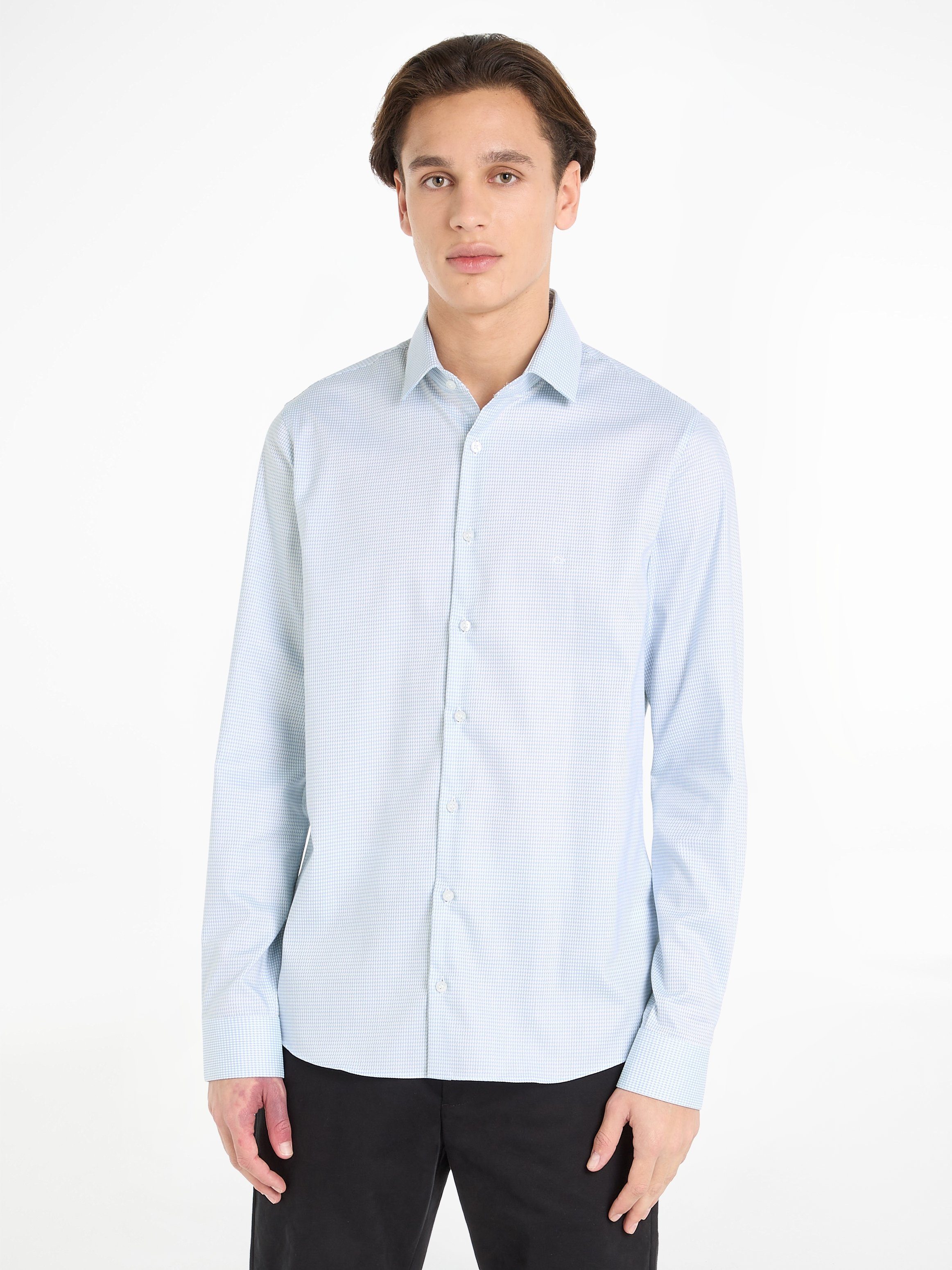 Calvin Klein Langarmhemd STRETCH COLLAR CHECK günstig online kaufen