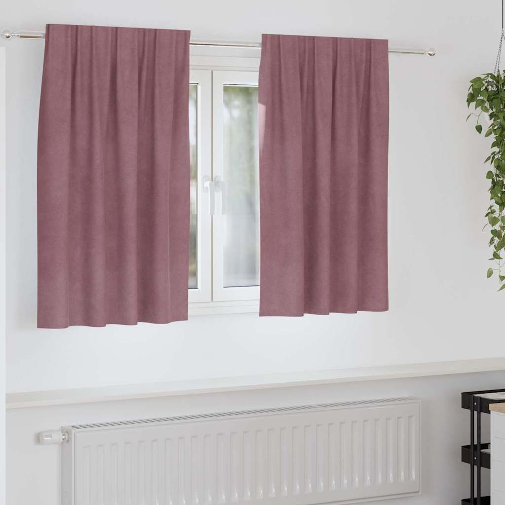 vidaXL Vorhang Verdunkelungsvorhänge 2 stk. Dunkelrosa 140 x 140 cm Samt (2 St), Samt