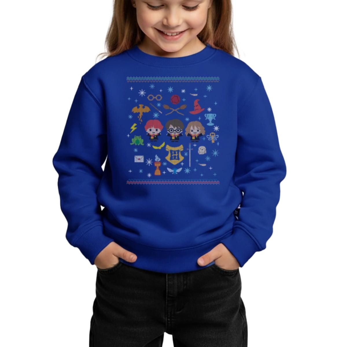 Sweatshirt Harry Potter Ugly Christmas Chibi Design Kinder Premium Pullover