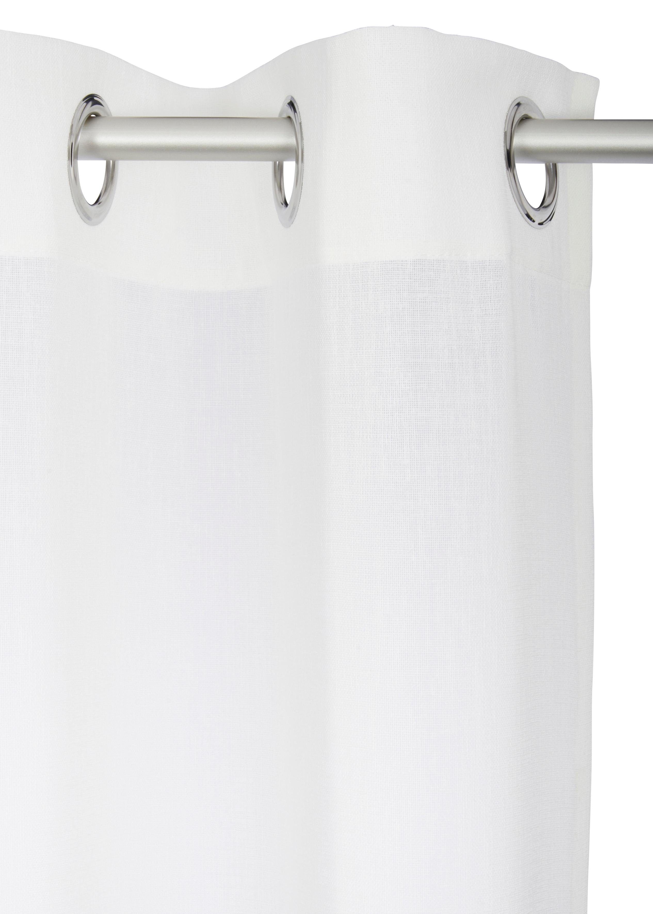 OTTO home Gardine Fiete (1 St), Ösen, halbtransparent, Leinen Optik, monochrom, basic, pflegeleicht, verschiedene Größen