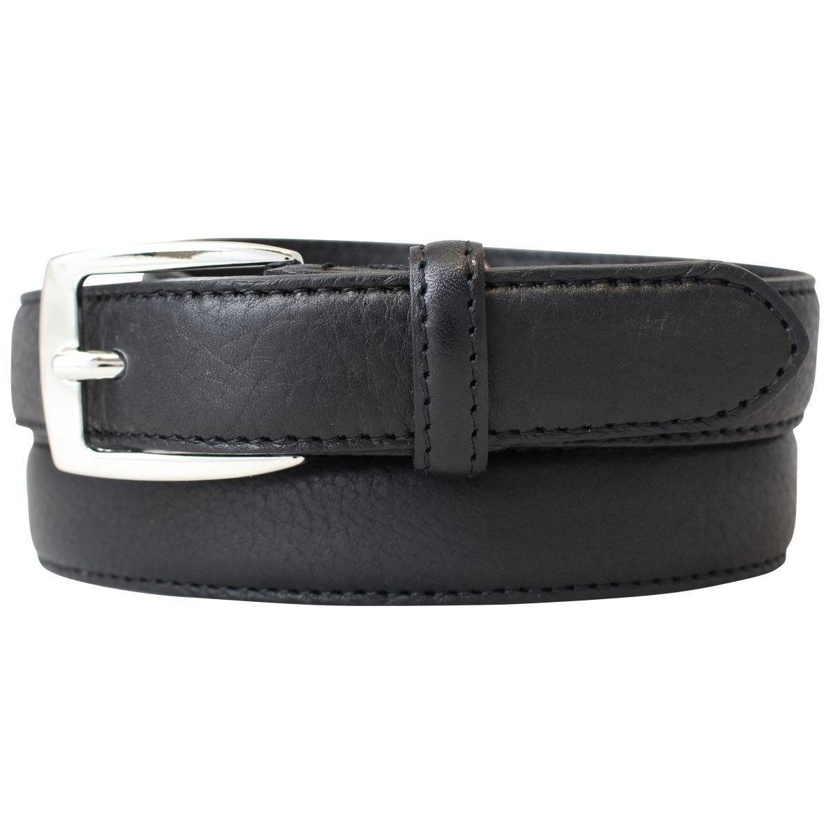 BELTINGER Ledergürtel Hochwertiger Wechselgürtel aus Vollrindleder 2,5 cm - Schmaler Damen-G Schwarz, Silber