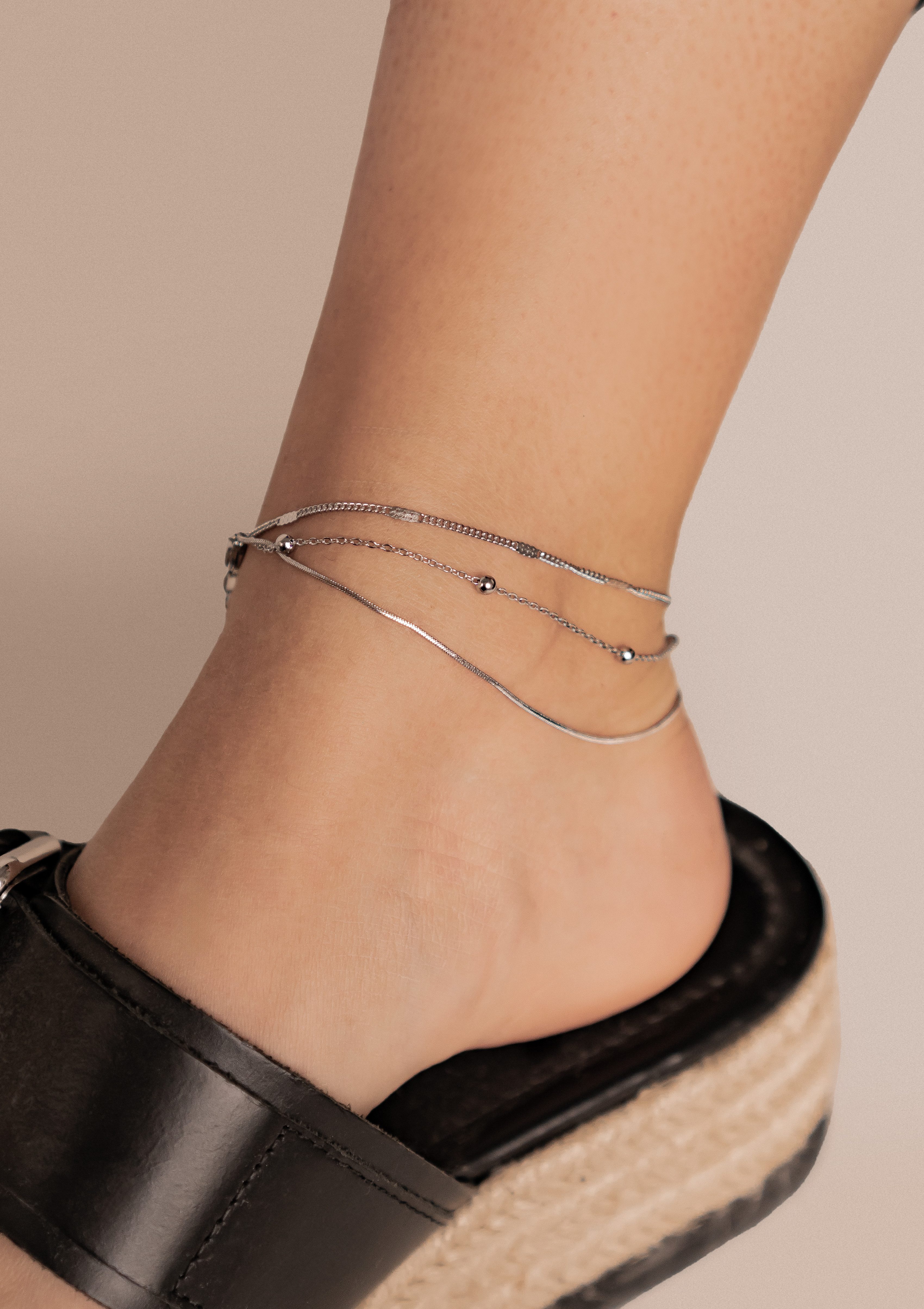 Hey Happiness Fußkette Trio-Klassik, Layer Damen günstig online kaufen