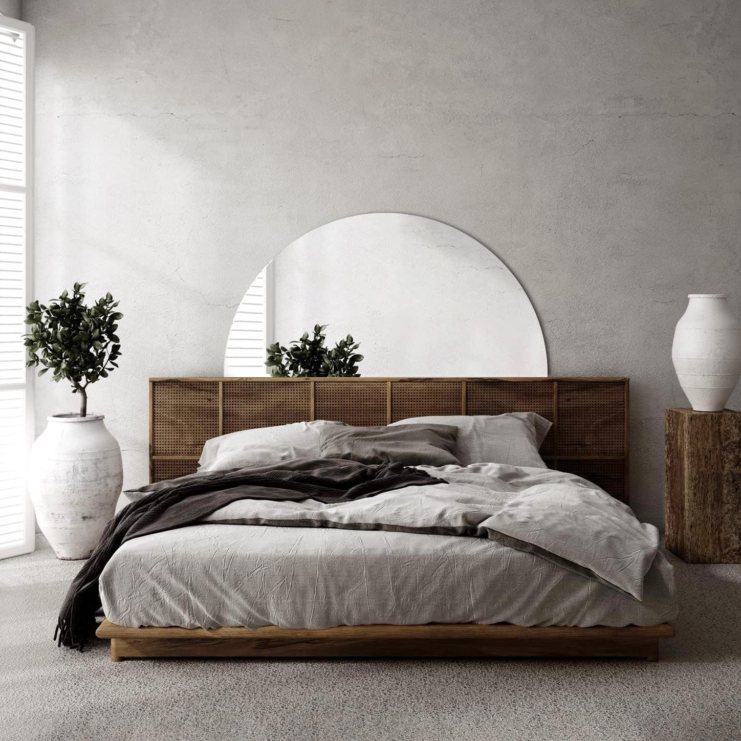 Tulup Dekospiegel Wandspiegel Halbrund Badspiegel Rund Spiegel Halbkreis 4mm Glas