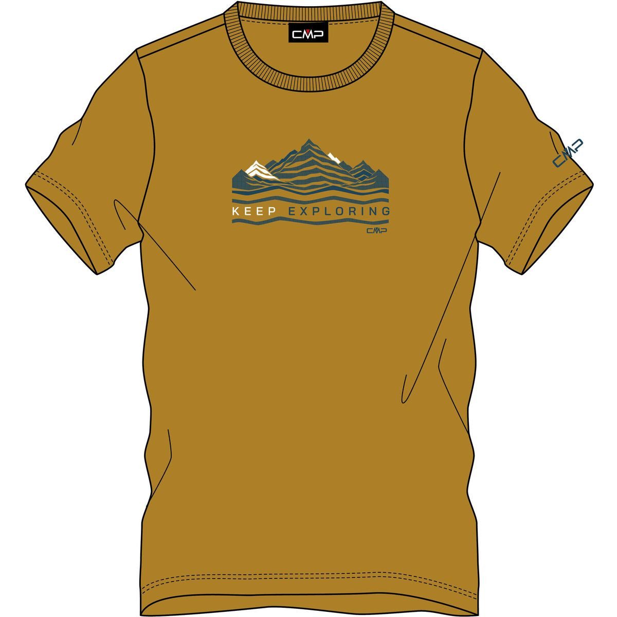 CMP Kurzarmshirt MAN T-shirt Bequemes Baumwoll-T-Shirt mit Rundhalsausschnitt und Frontaufdruck