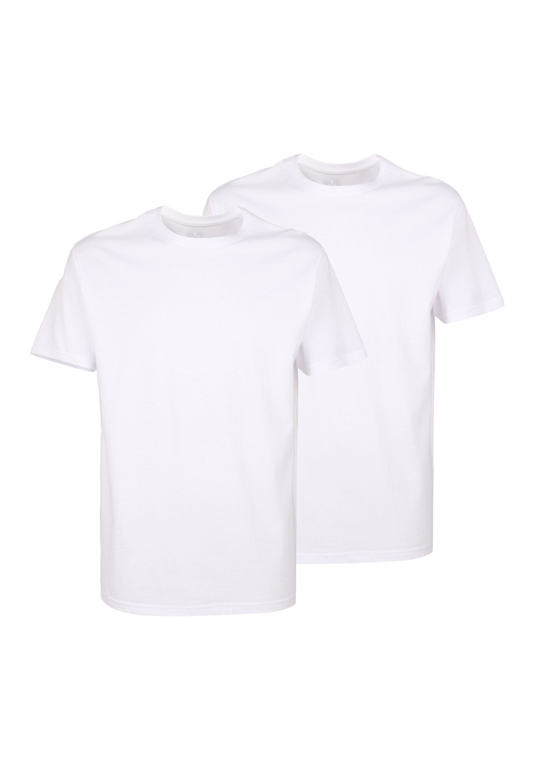 CECEBA Unterziehshirt CECEBA Herren T-Shirt weiß uni 2er Pack (2-St) weiss