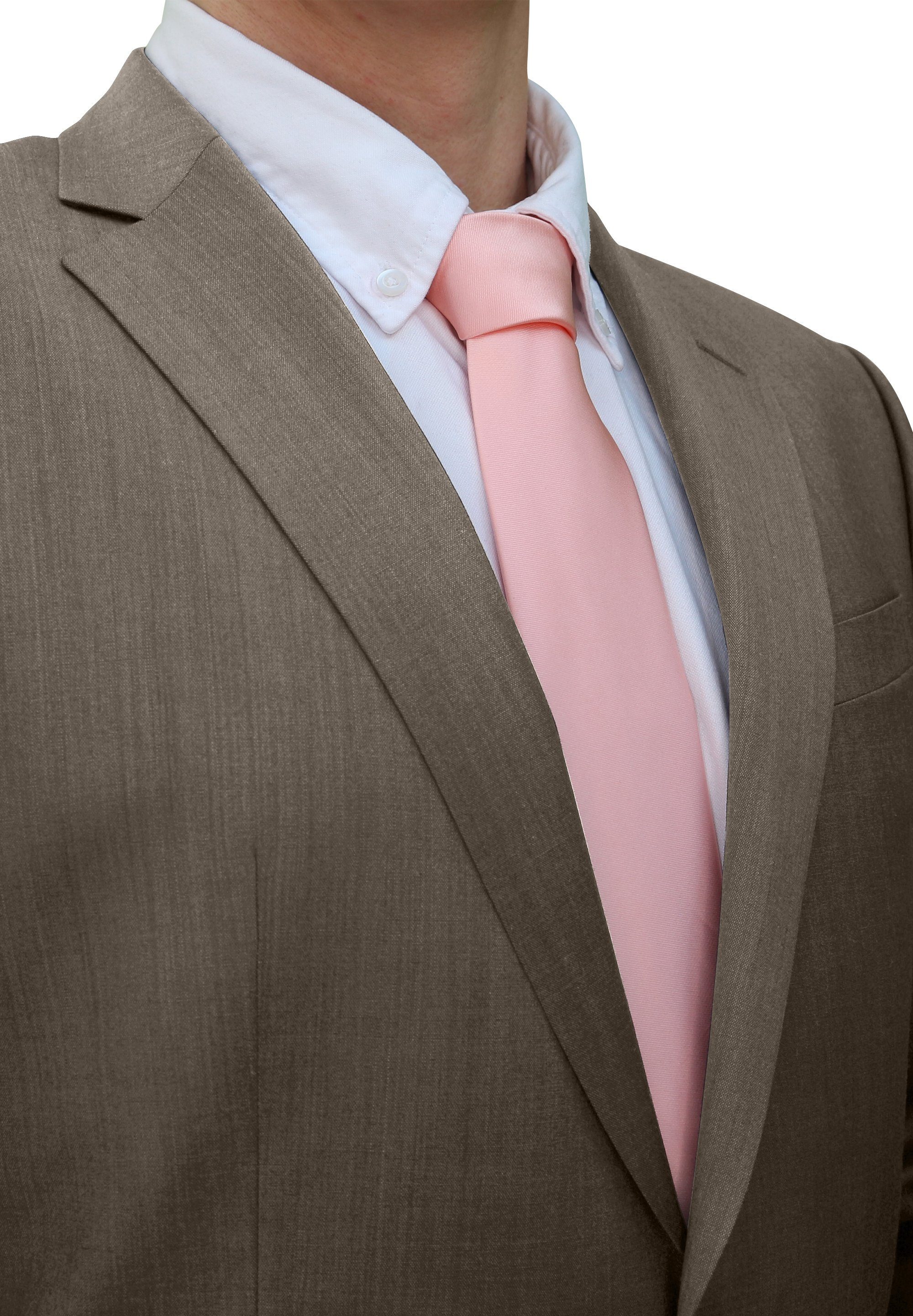 Fabio Farini Krawatte einfarbige Herren Schlips - Unicolor Krawatte in 6cm oder 8cm Breite (Unifarben) Breit (8cm), Lachsrosa perfekt als Geschenk