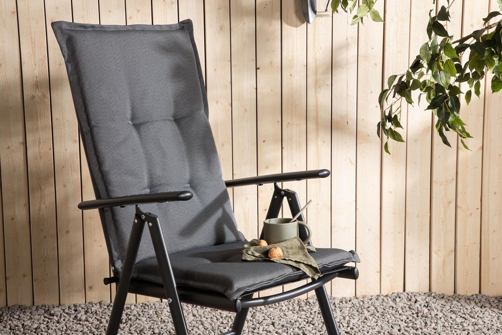 ebuy24 Gartenlounge-Sessel Cus Gartenkissen für 5 Pos. einstellbar hellgrau.