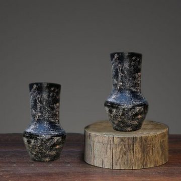 RAIKOU Dekovase Vintage, Steinzeug Terrakotta-Stil Blumenvase Amphore Minimal Dezent (Set, 2 St., 2 Zwige), handgefertiagt