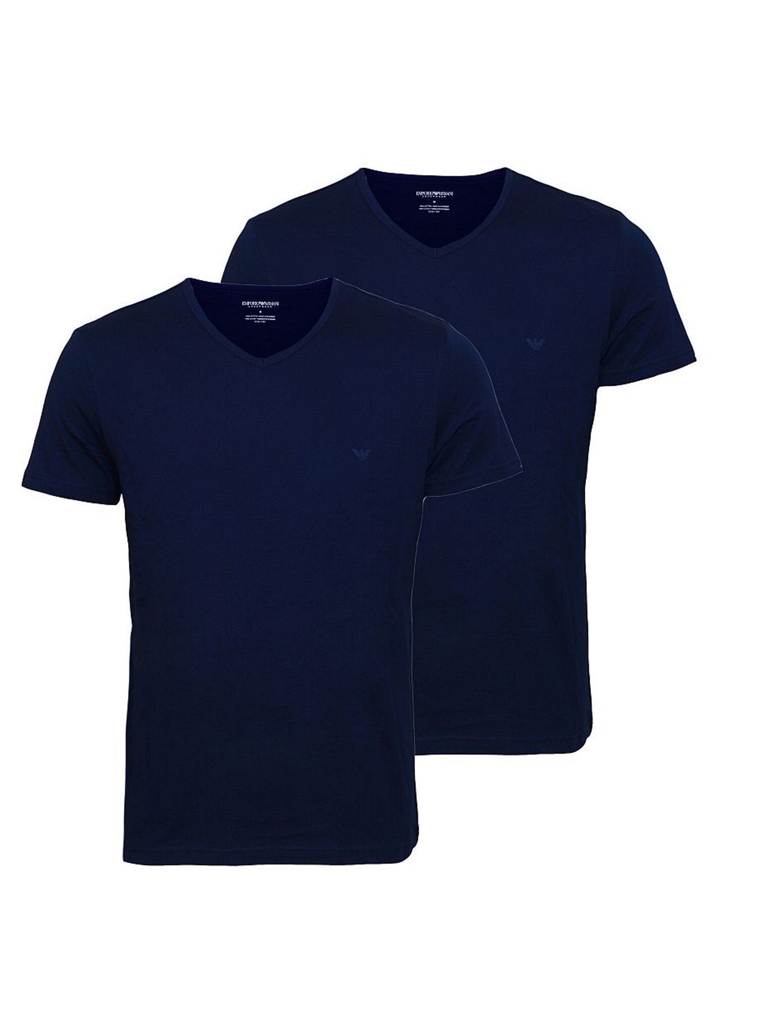 V-Ausschnitt navy Pack Emporio 2er T-Shirt T-Shirts Armani (2-tlg) T-Shirt