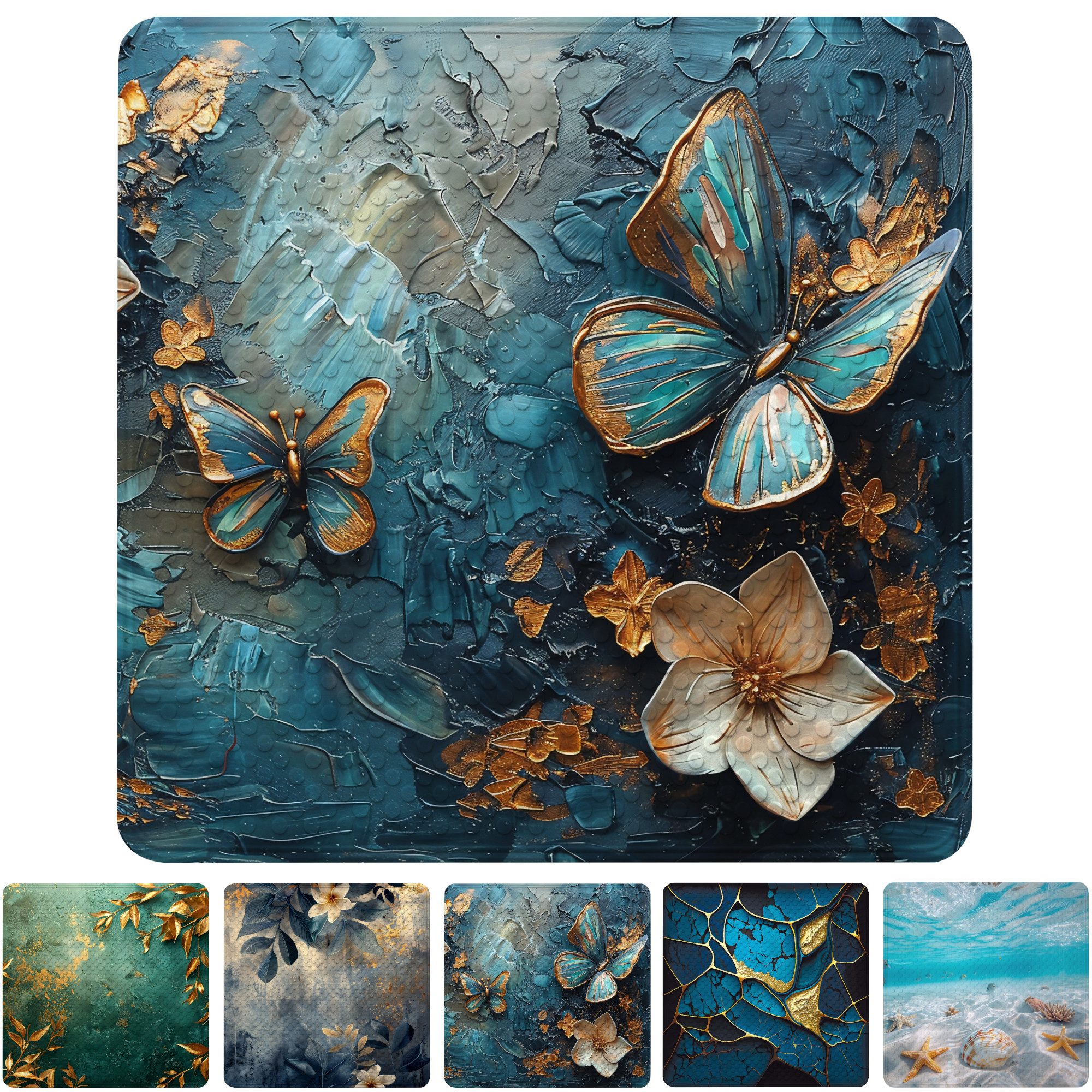 Sanilo Duschmatte mit Motiv, viele schöne Badematten zur Auswahl, rutschfeste & sichere Badematte, hochwertig, Kunststoff PVC, quadratisch, 230 extra starke Saugnäpfe, 53 x 53 cm, waschbar