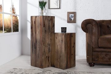 riess-ambiente Beistelltisch COLUMNA 50cm vintage braun (Einzelartikel, 1-St), Wohnzimmer · Massivholz · Akazie · lackiert · Deko-Blumensäule