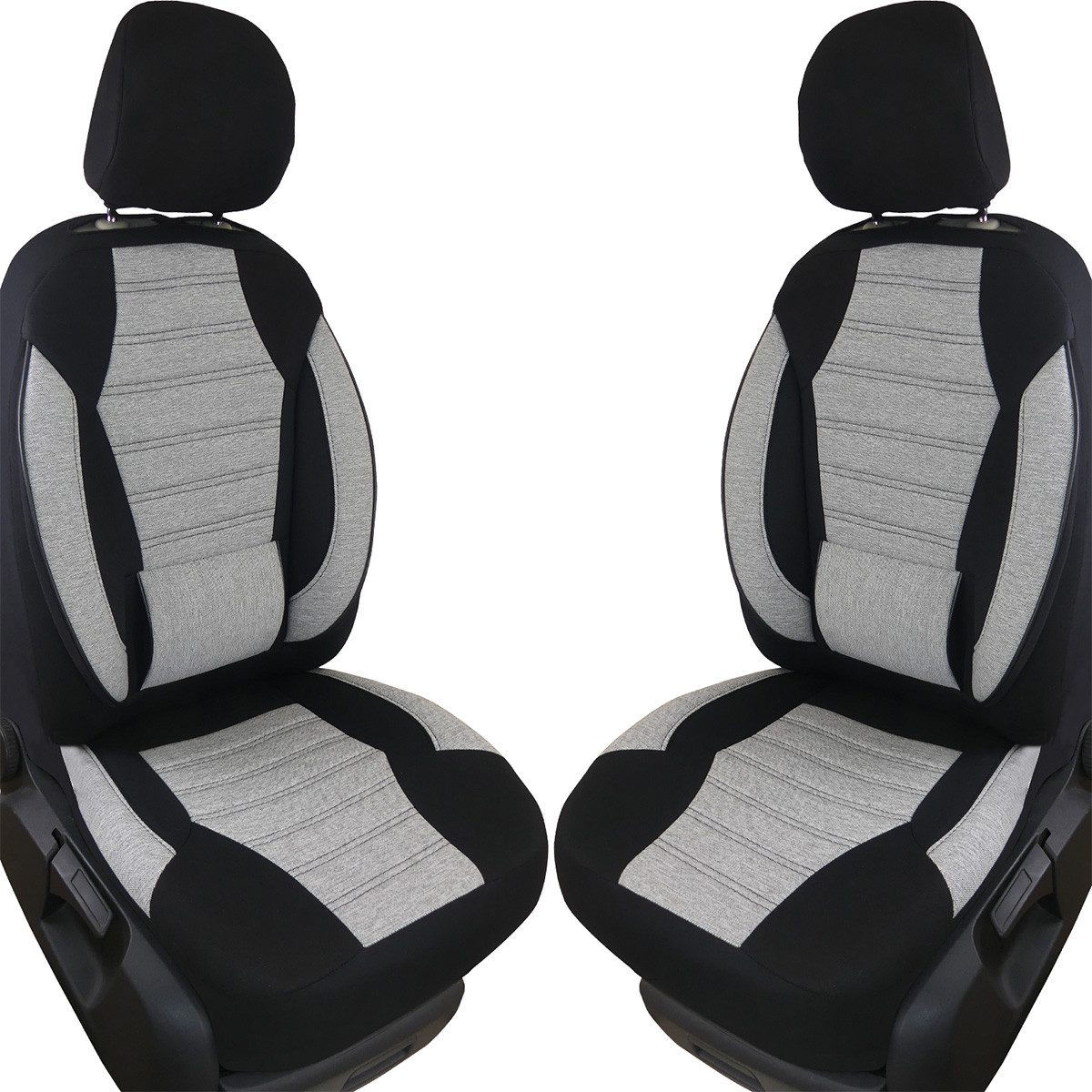 BREMER SITZBEZÜGE Autositzbezug für Skoda Octavia 2 Typ 1Z Bj 2004-13 (KT101), Set, Schonbezüge Sitzbezüge Fahrer und Beifahrer, in Schwarz/Grau