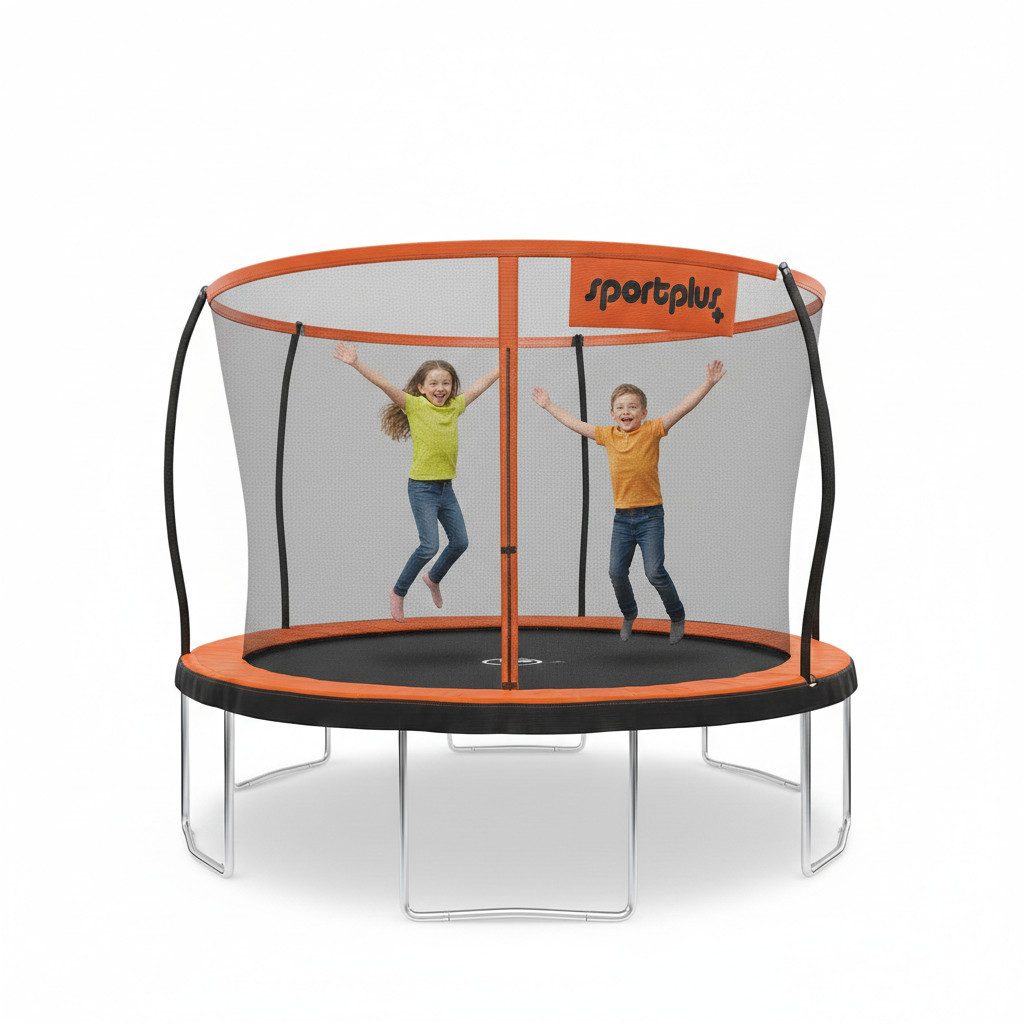 SportPlus Gartentrampolin Trampolin Ø 366 cm, Outdoor Kindertrampolin mit Randabdeckung, stabiles Gartentrampolin, auch für Erwachsene bis 150kg