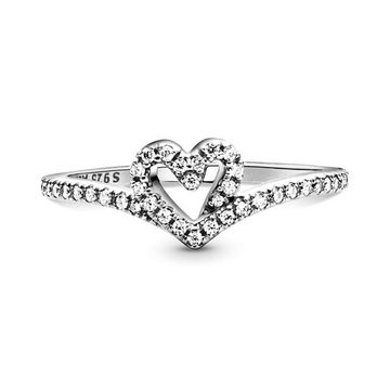Pandora Fingerring PANDORA Wishbone Ring für Damen aus 925er Silber mit Zirkonia