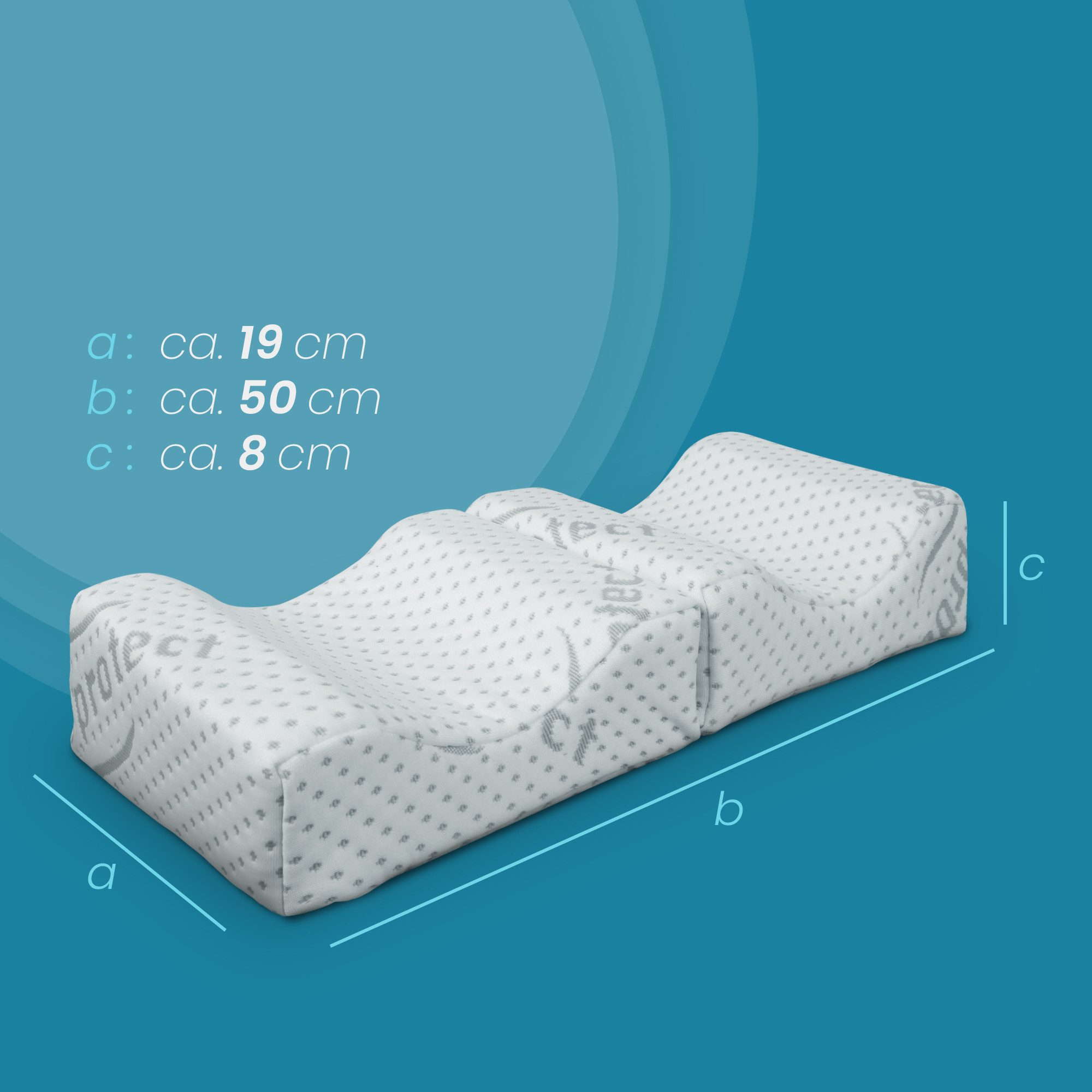 Bestlivings Visko-Kissen mit "Silver-Protect" Bezug (antibakteriell & geruchshemmend), Füllung: Polyurethan, Bezug: Polyester, Seitenschläfer, Bauchschläfer, Rü – Bild 4 von 5