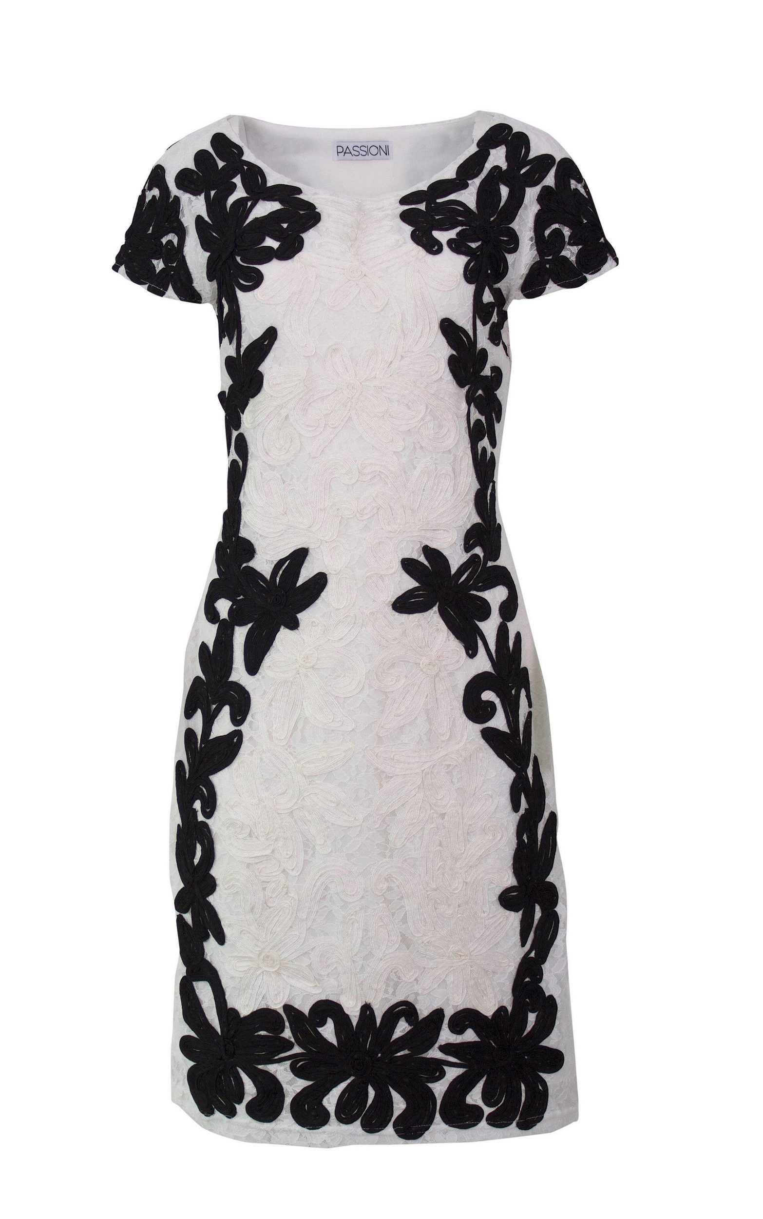 Passioni Sommerkleid in Schwarz-Weiß mit floralen günstig online kaufen