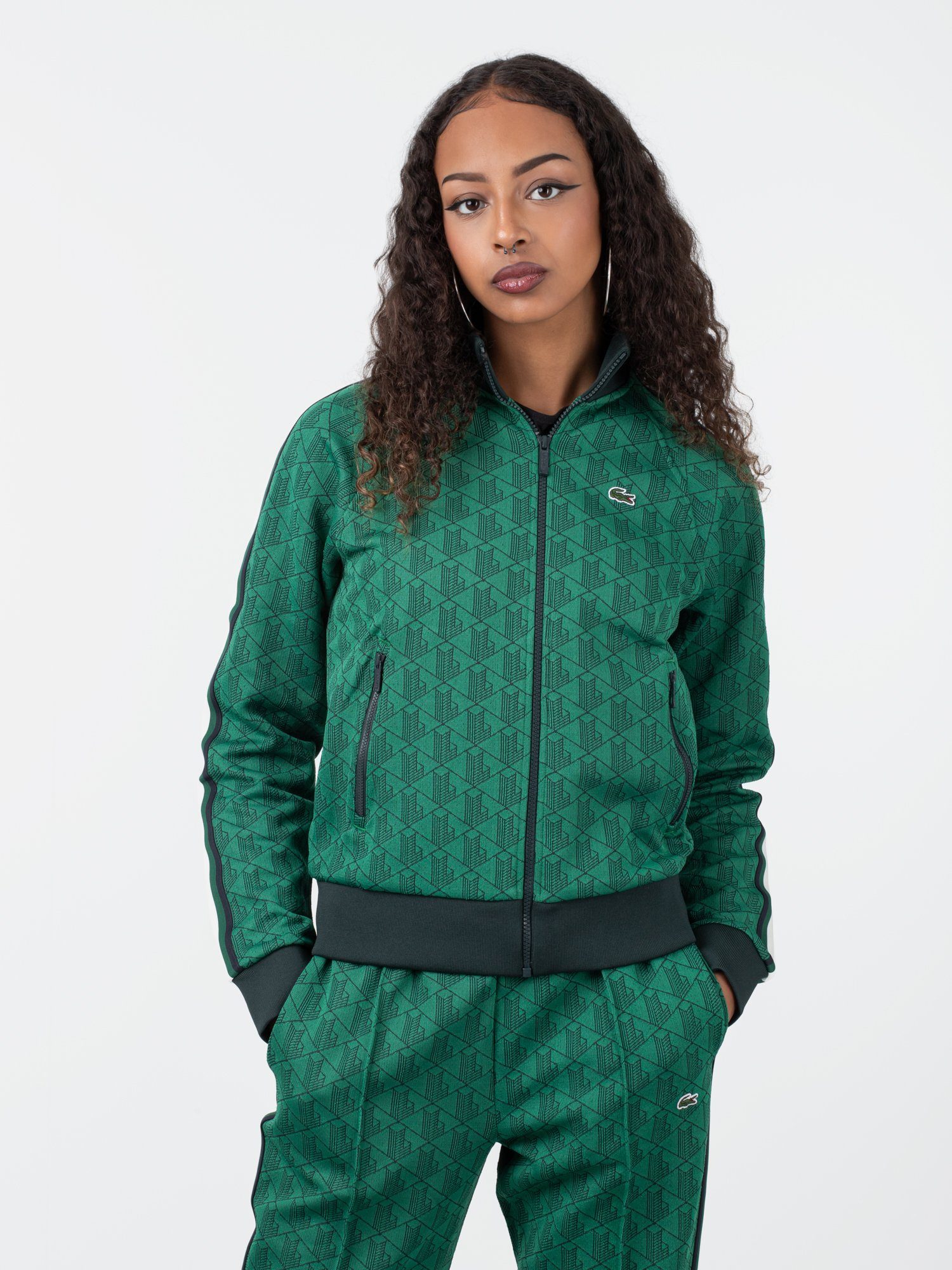 Lacoste Sweatjacke Monogram Zip-Sweatshirt Lacoste