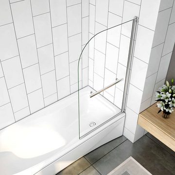duschspa Badewannenaufsatz 5mm 80x140cm Trennwand Drehwand auf Badewanne Duschabtrennung, Einscheibensicherheitsglas, Sicherheitsglas, (Set), Glas, Nano Glas
