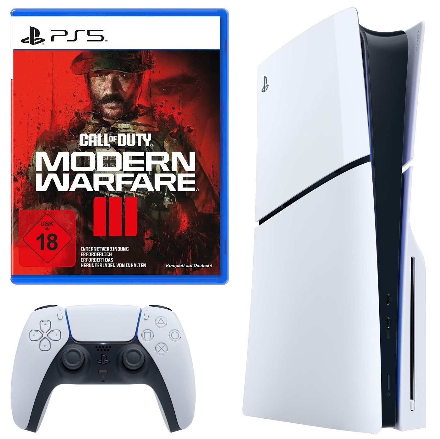 Playstation PS5 Slim Konsole Call of Duty MW3 Bundle Playstation 5 Disk Laufwerk 1TB, Gamig Console Spielkonsole