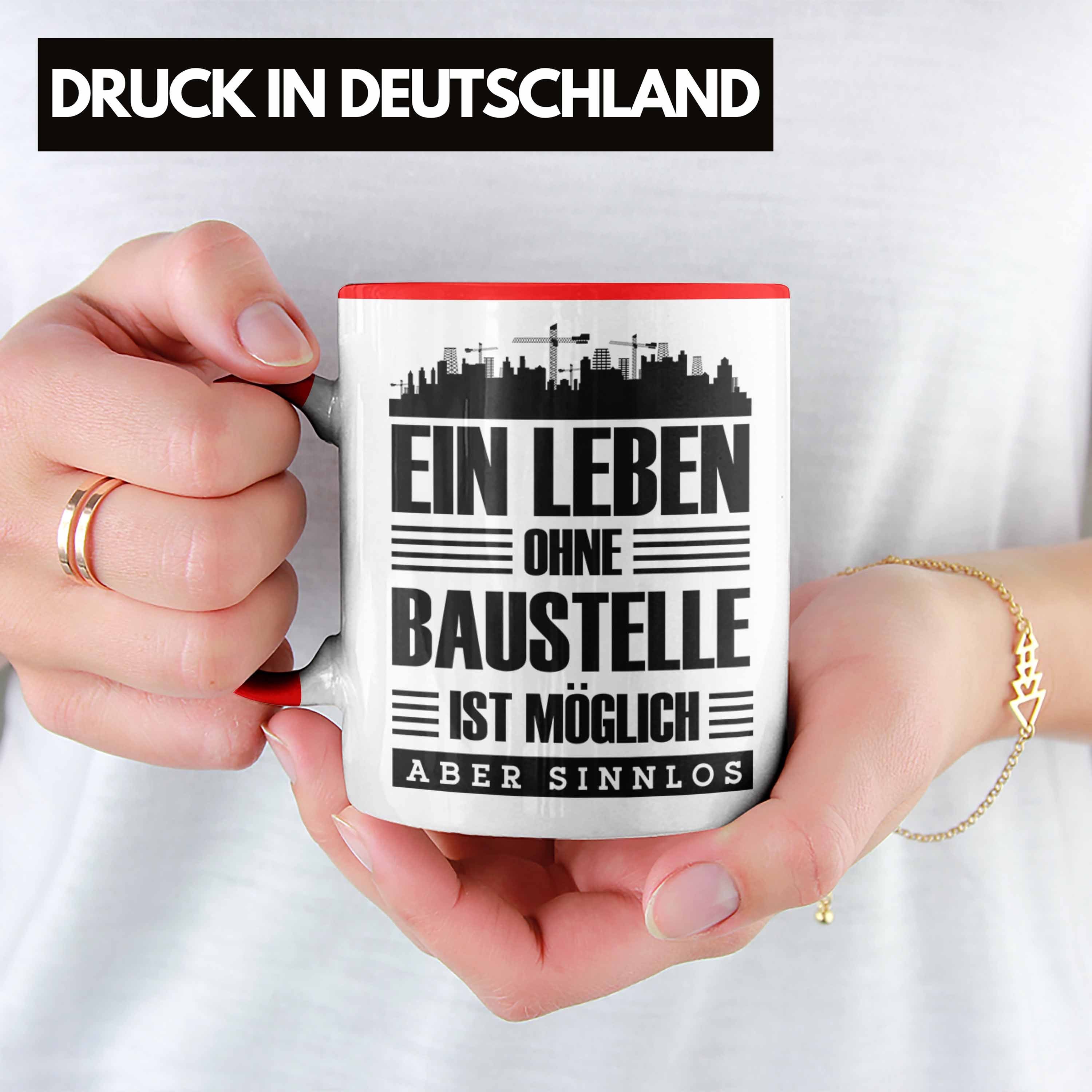 Rot Bauarbeiter Lustige Baustelle Trendation Tasse Baustellenliebhaber Tasse Geschenkidee