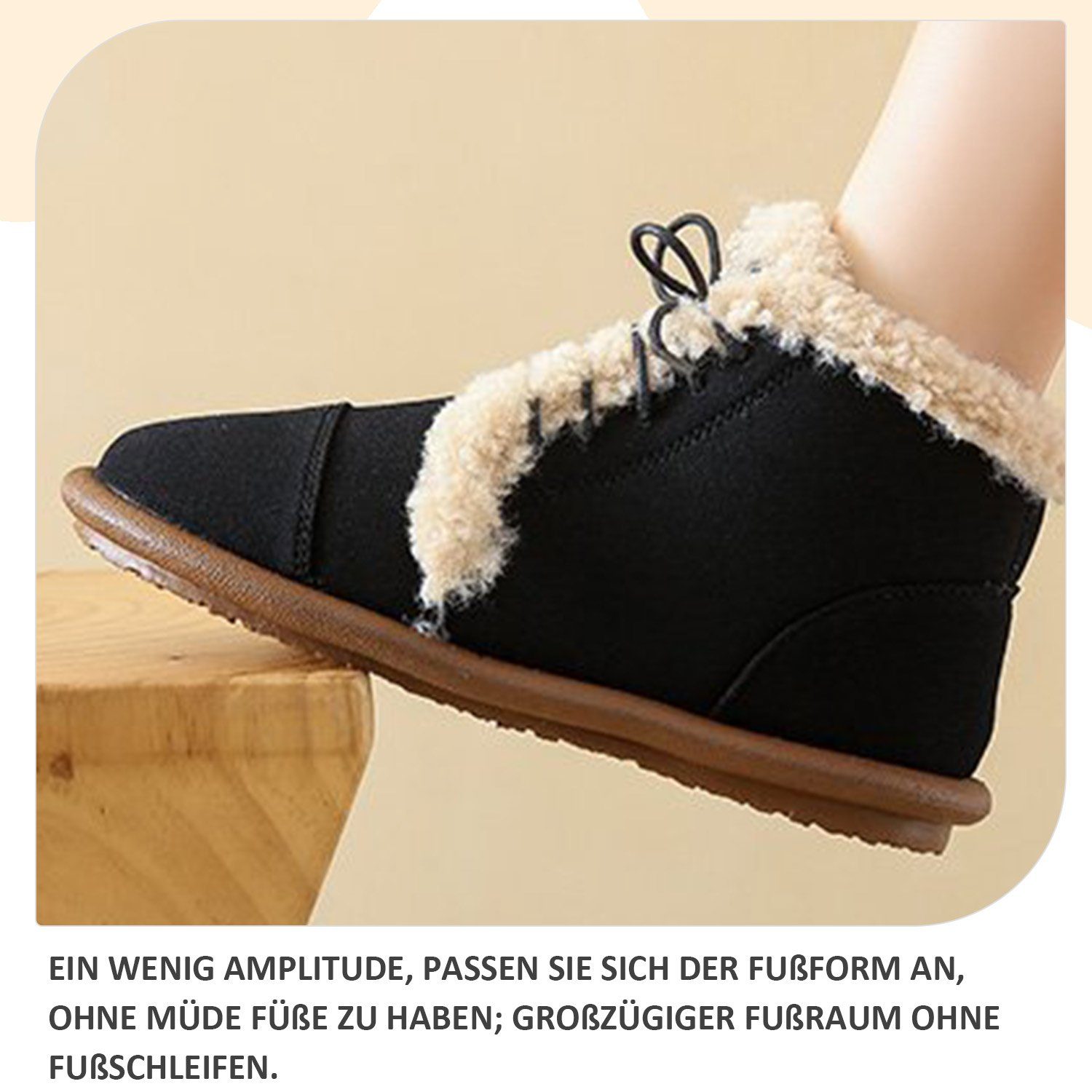 Daisred Damen Gefüttert Warme Schwarz Winterstiefel Schneestiefel Winter Plus