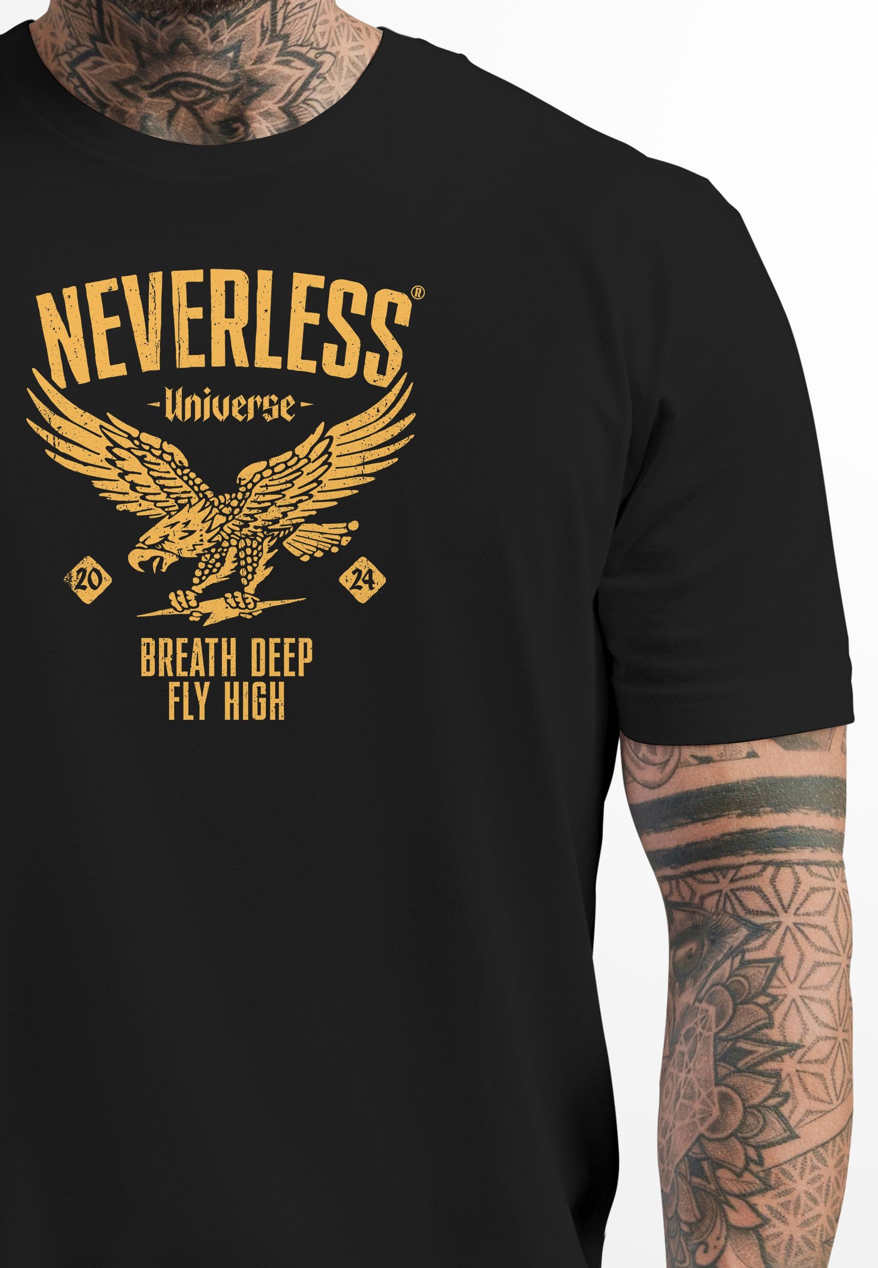 Neverless Print-Shirt Herren T-Shirt Adler Eagle Print Retro Aufdruck Männe günstig online kaufen