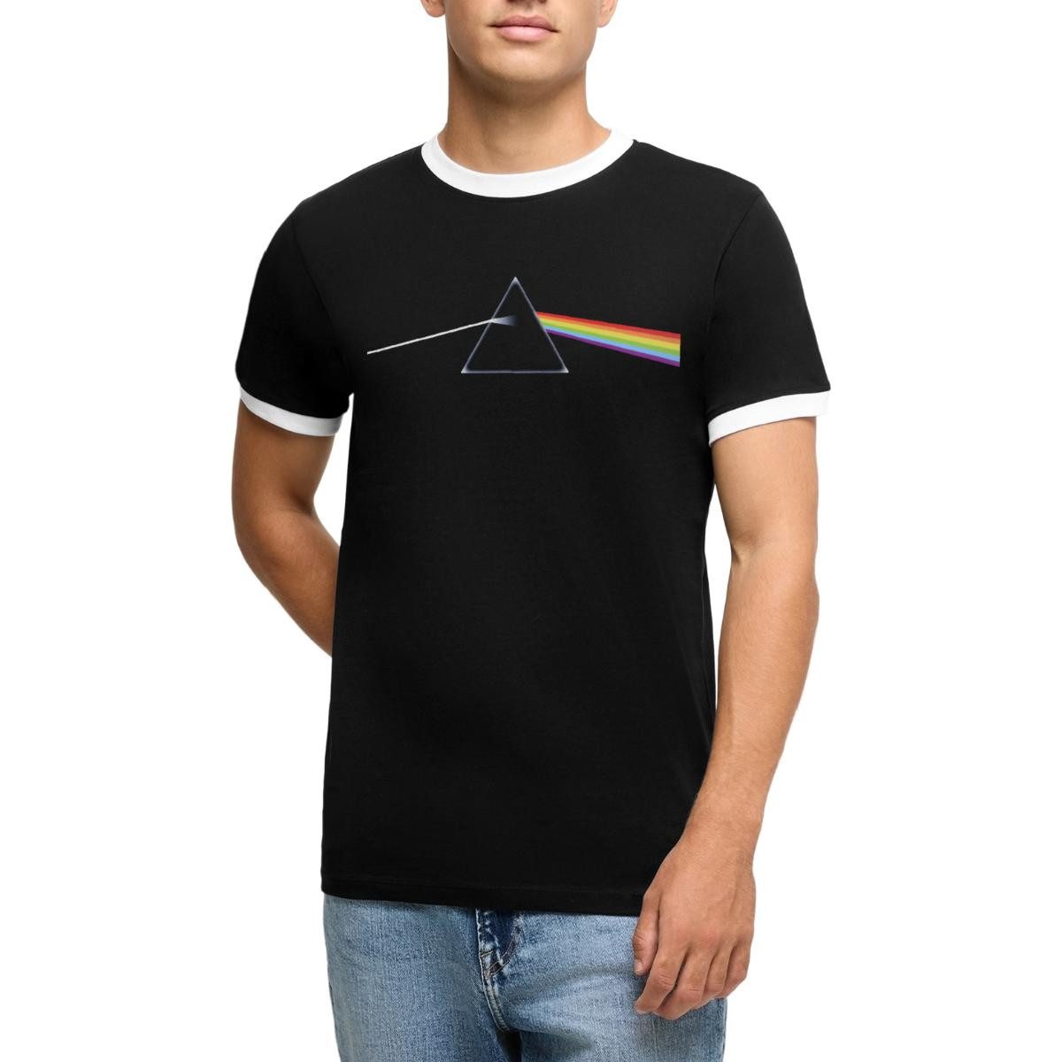 Spreadshirt T-Shirt Pink Floyd The Dark Side Of The Moon Männer Kontrast T-Shirt (1-tlg)