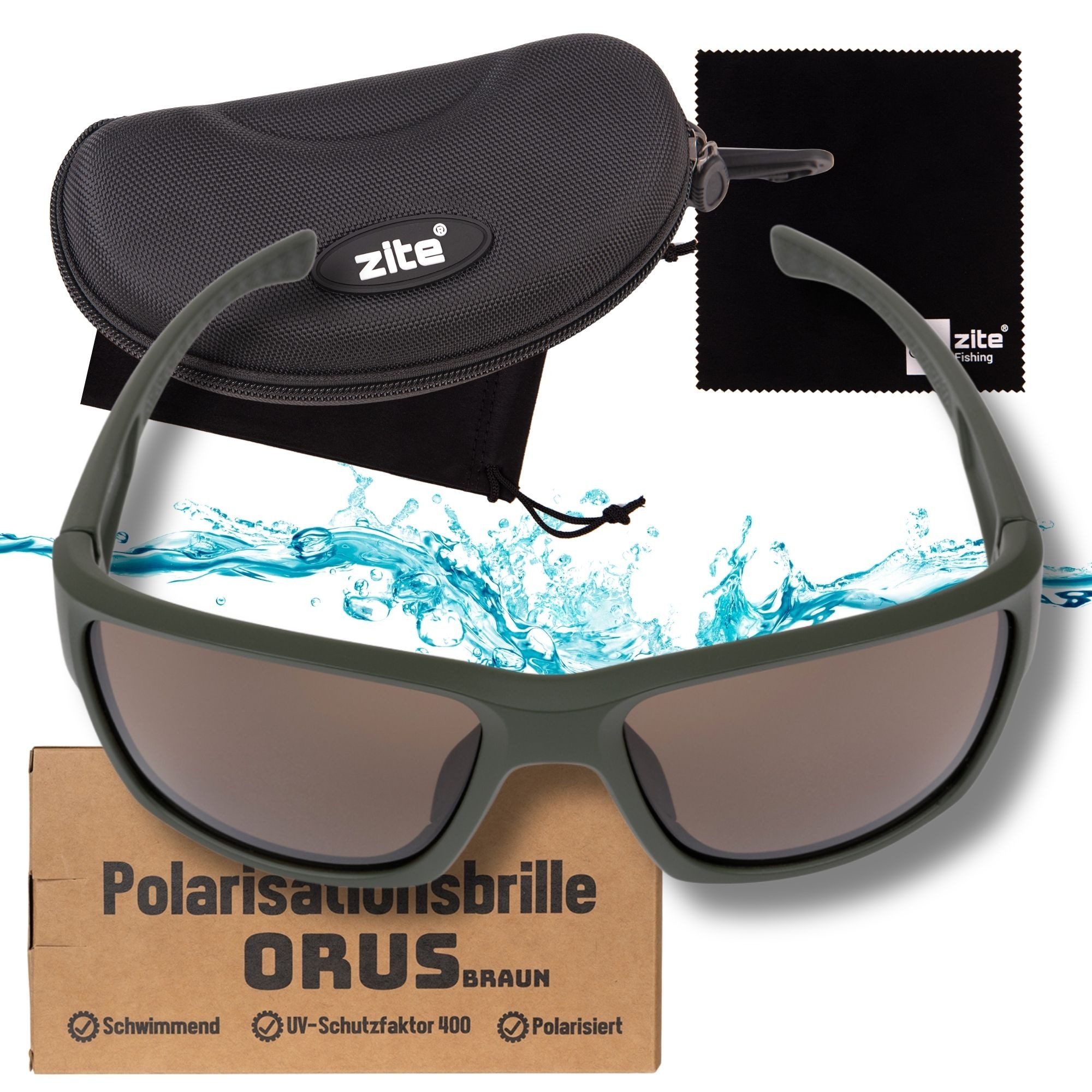 Zite Sportbrille Polarisationsbrille Orus schwimmfähig kratzfest inkl. Hardcase-Etui