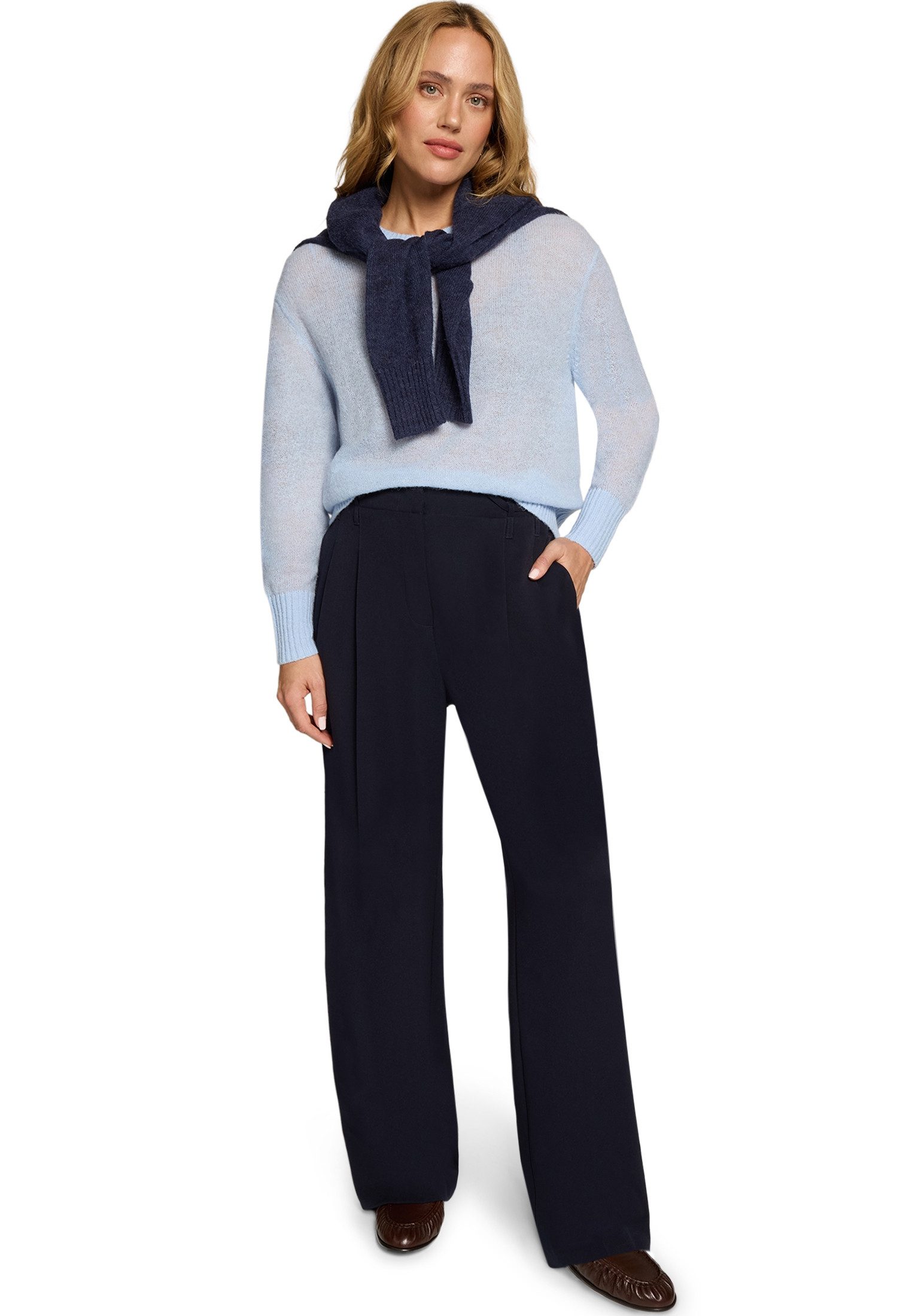Zero Strickpullover Damen mit Alpakawolle (1-tlg) Plain/ohne Details