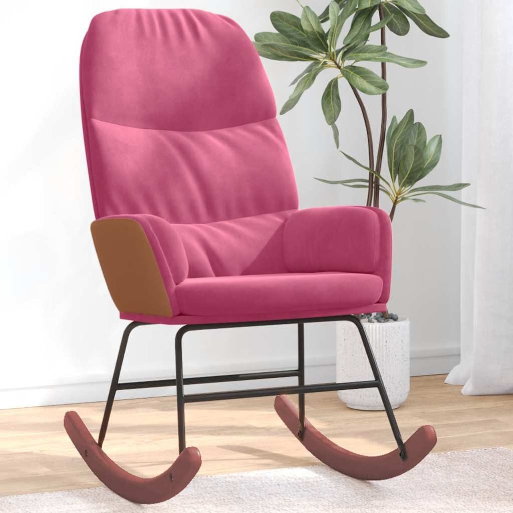vidaXL Schaukelstuhl Schaukelstuhl Weinrot Samt (1 günstig online kaufen