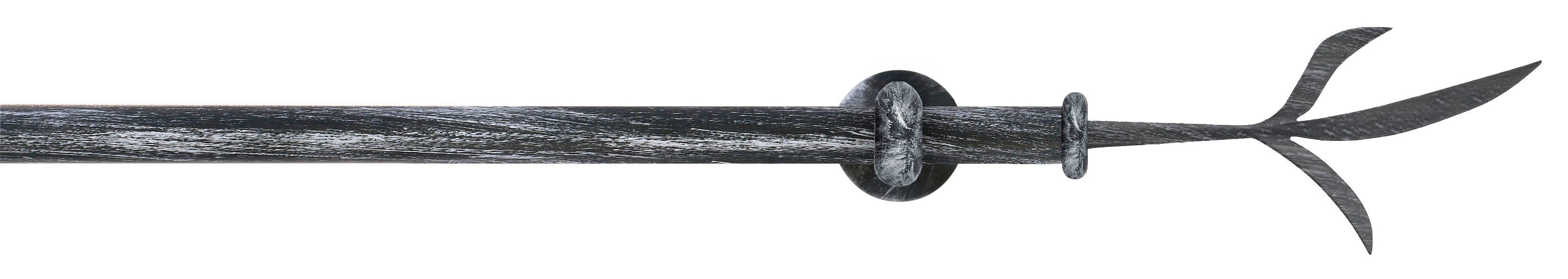 GARESA Gardinenstange ESPERANCA, Ø 16 mm, 2-läufig, Wunschmaßlänge, verschraubt, Metall, rustikale Vorhanggarnitur, verlängerbar, Endknopf Zweig, m. Ringe