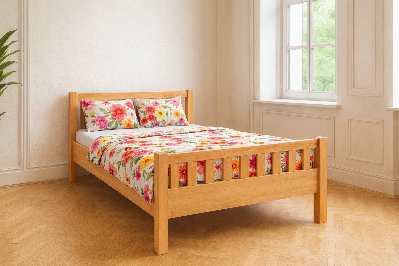 bv-vertrieb Bettgestell Komfortbett 44cm Bettseitenoberkante Doppelbet Kernbuche 180x200 #3355, Massivholz