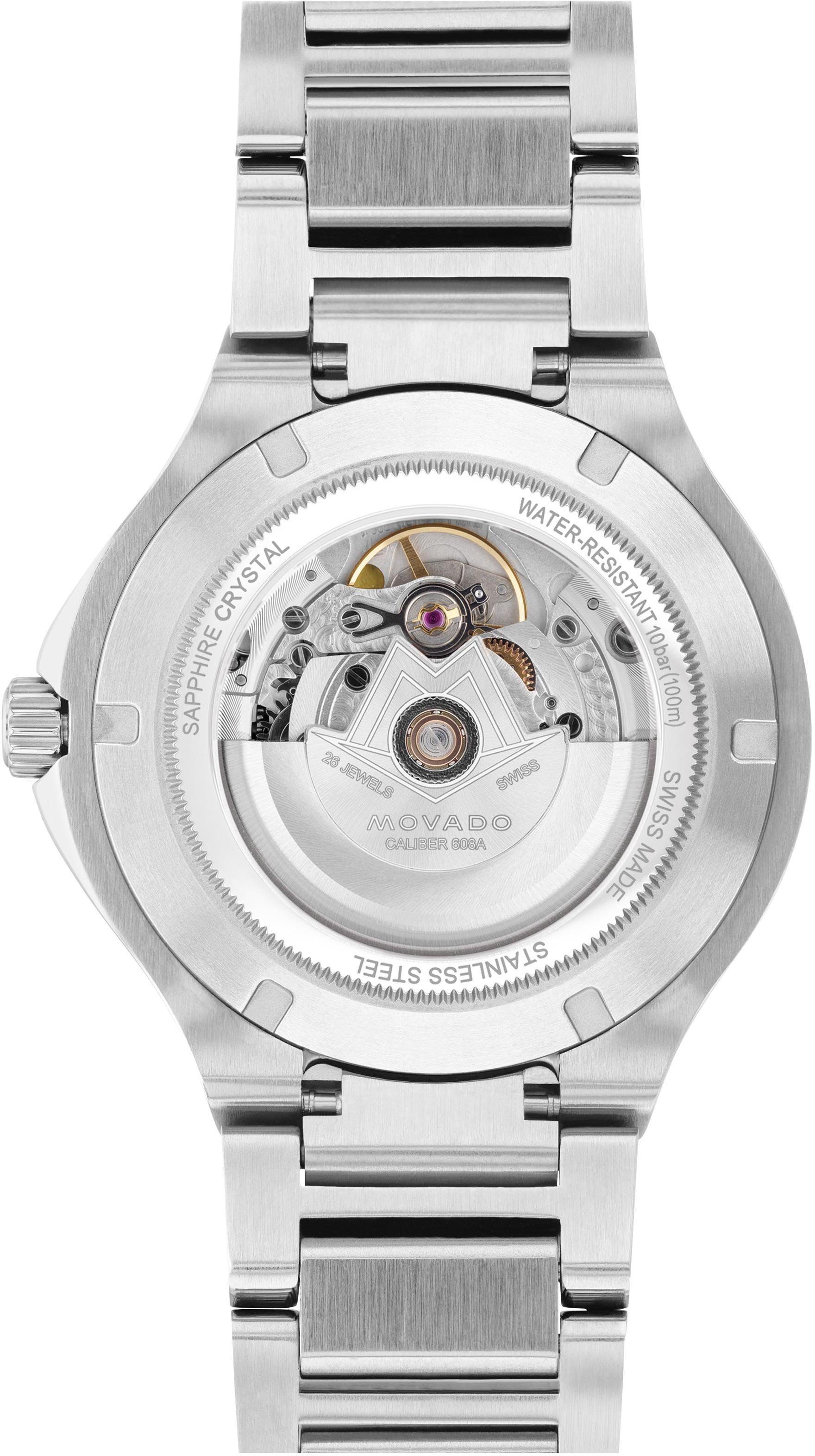 MOVADO Automatikuhr SE Automatic, 0607682, Armbanduhr, Damenuhr, mechanische Uhr, Swiss Made, Edelstahlarmband