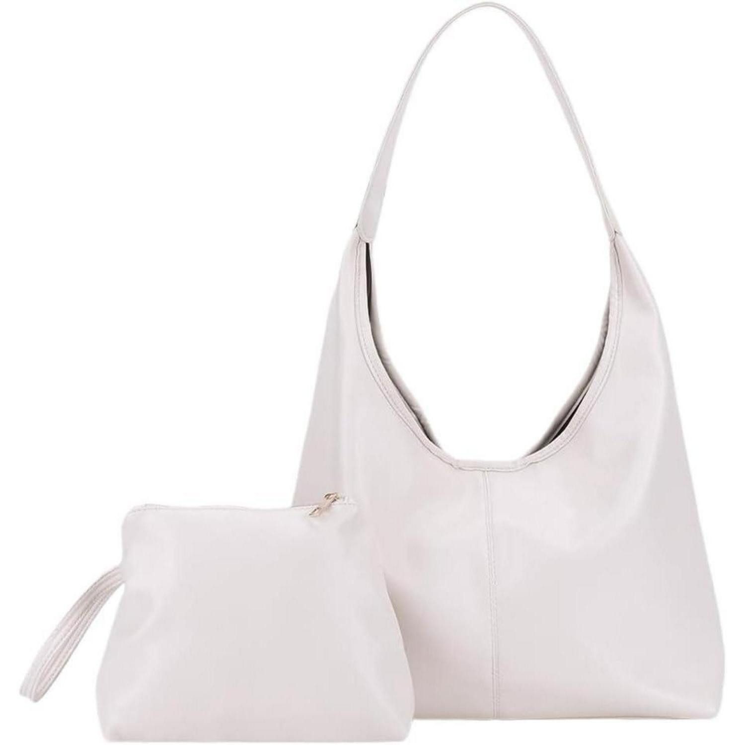 LuxusKollektion Handtasche Große Handtasche Damen Leder Schultertasche Beige mit Geldbörse
