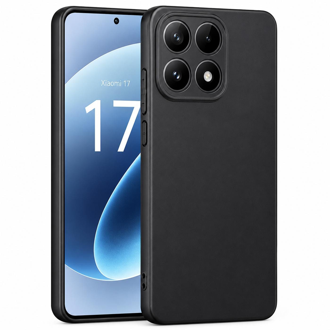 CoolGadget Handyhülle Black Series Handy Hülle für Xiaomi 17 6,3 Zoll, Edle Silikon Schlicht Robust Schutzhülle für Xiaomi 17 Hülle