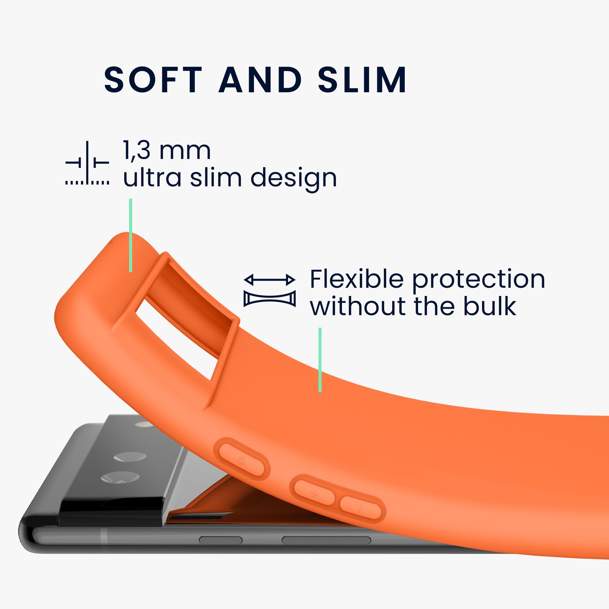 kwmobile Handyhülle Hülle für Google Pixel 6, Hülle Silikon - Soft Handyhülle - Handy Case Cover – Bild 2 von 5