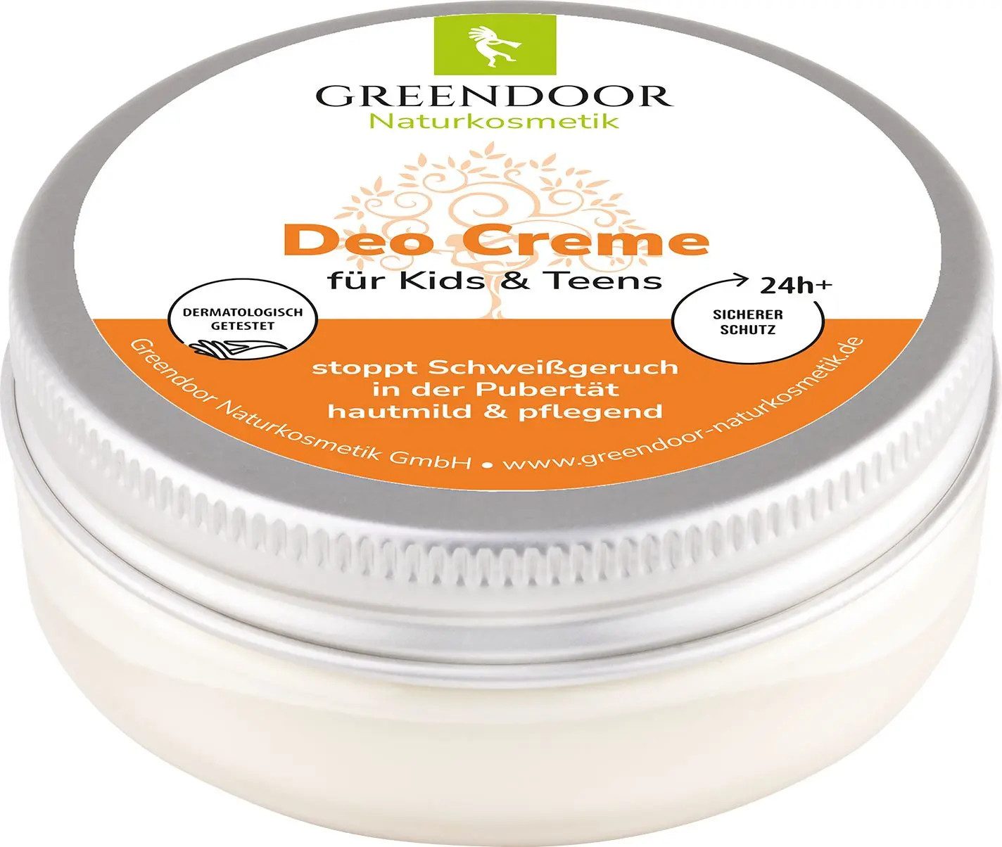 GREENDOOR Deo-Creme Deo Creme Kids & Teens, 50 ml, Für Kids & Teens; ohne Aluminiumsalze; sanfte Bio-Pflege