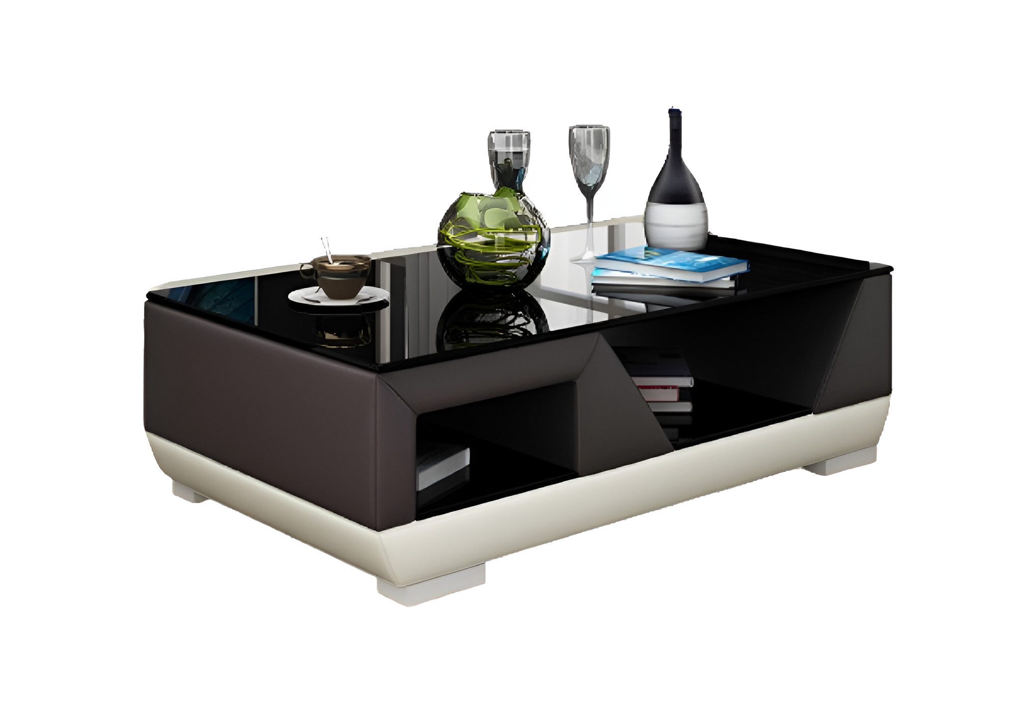Xlmoebel Couchtisch Designer Glastisch mit gepolsterter Oberfläche und modernem Design (Packung, 1-St., Couchtisch CT9007), Hergestellt in Europa